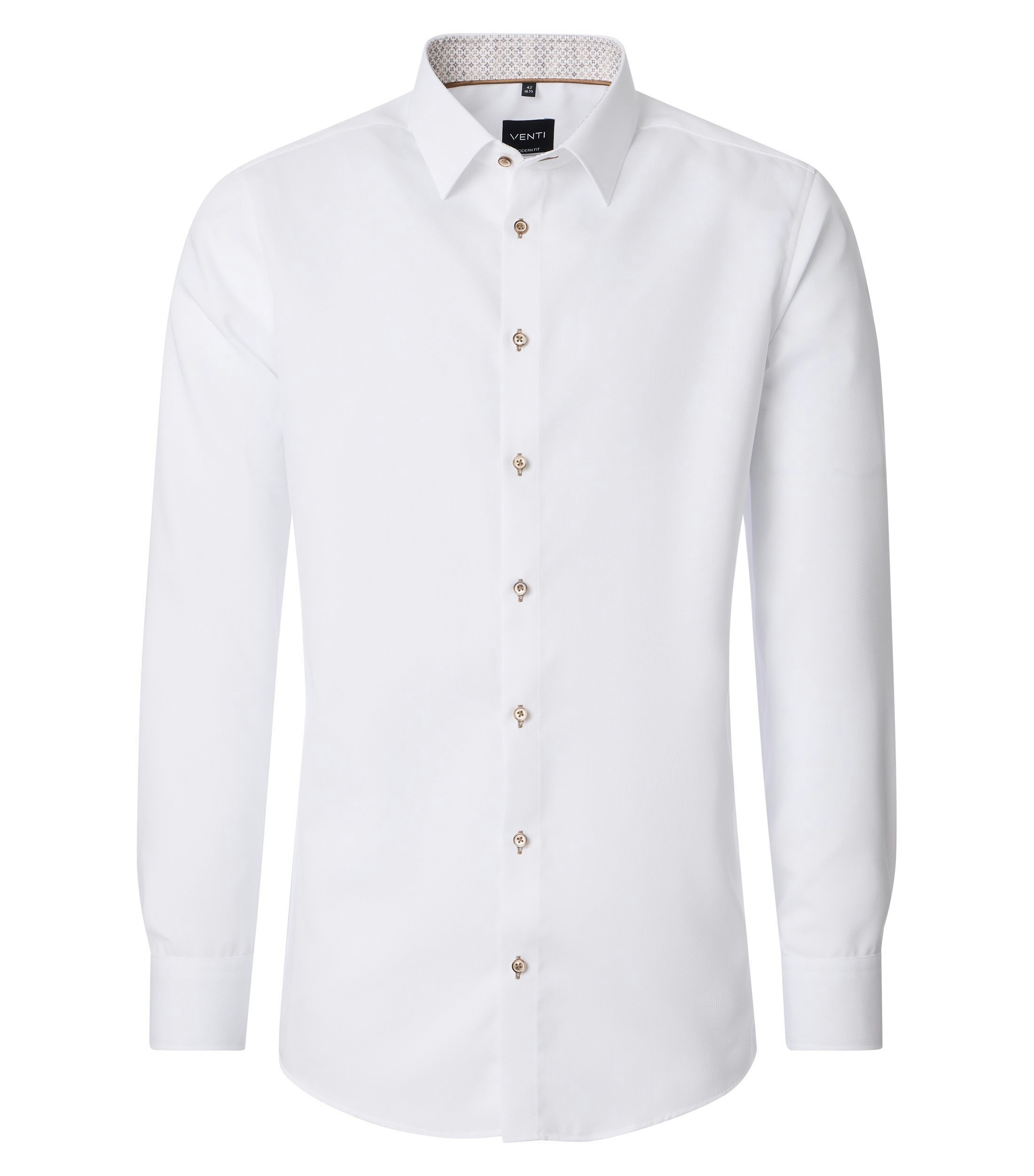 Ein Businesshemd im uni Muster in der Farbe Weiß