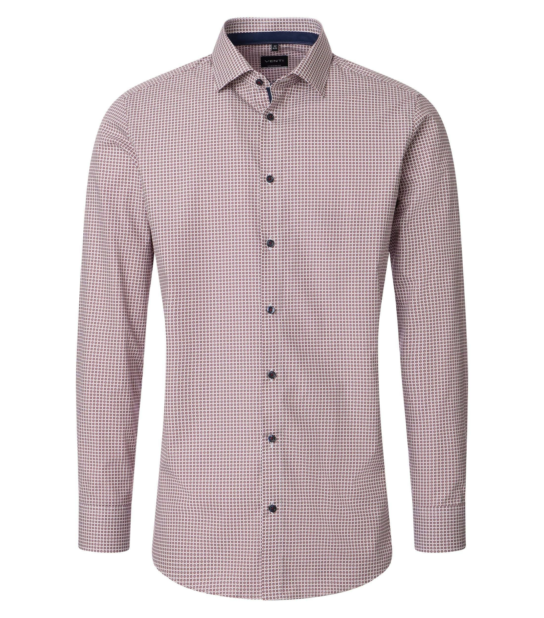 Ein Businesshemd im Print Muster in der Farbe Rot