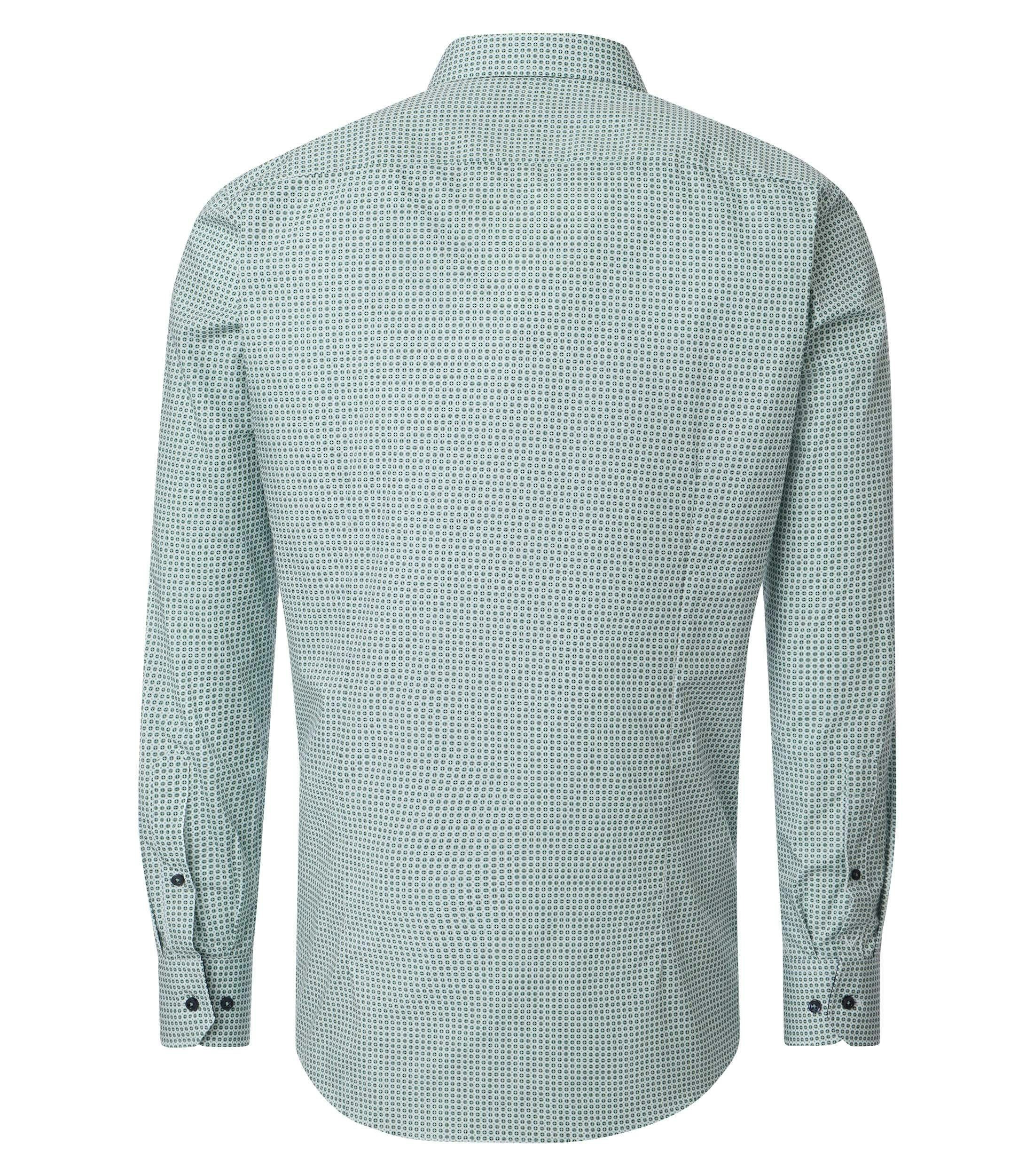 Ein Businesshemd im Print Muster in der Farbe Grün
