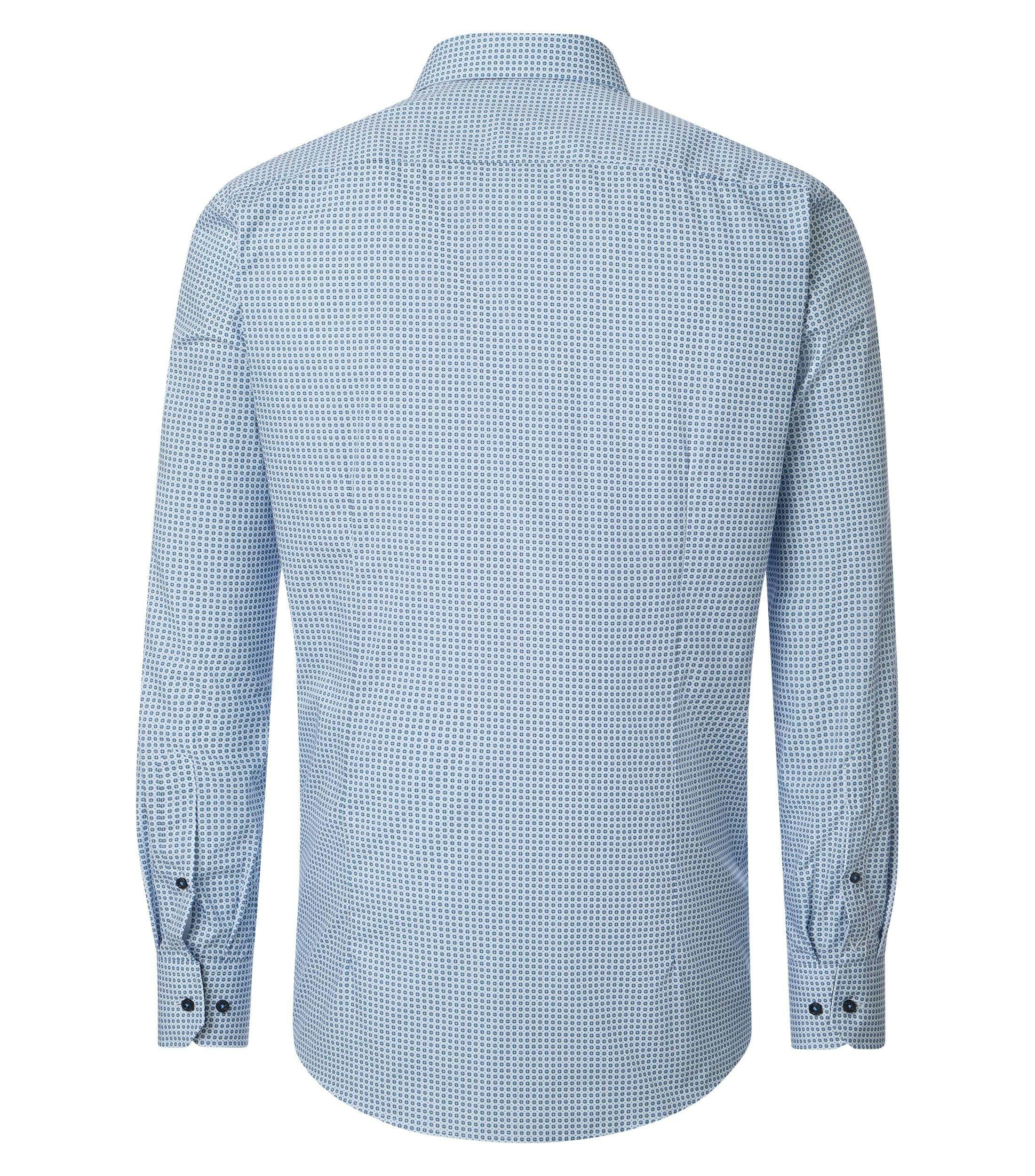 Ein Businesshemd im Print Muster in der Farbe Blau