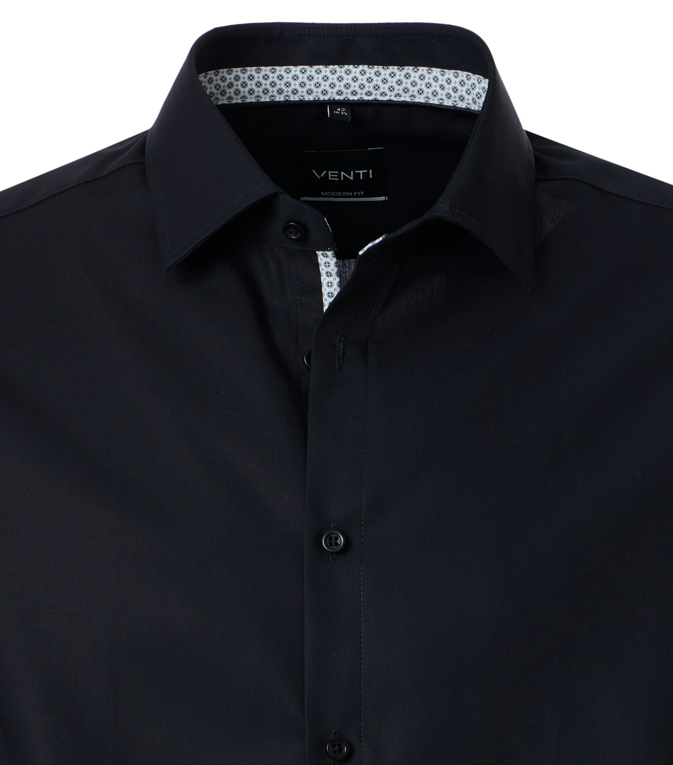 Ein Businesshemd im uni Muster in der Farbe Schwarz