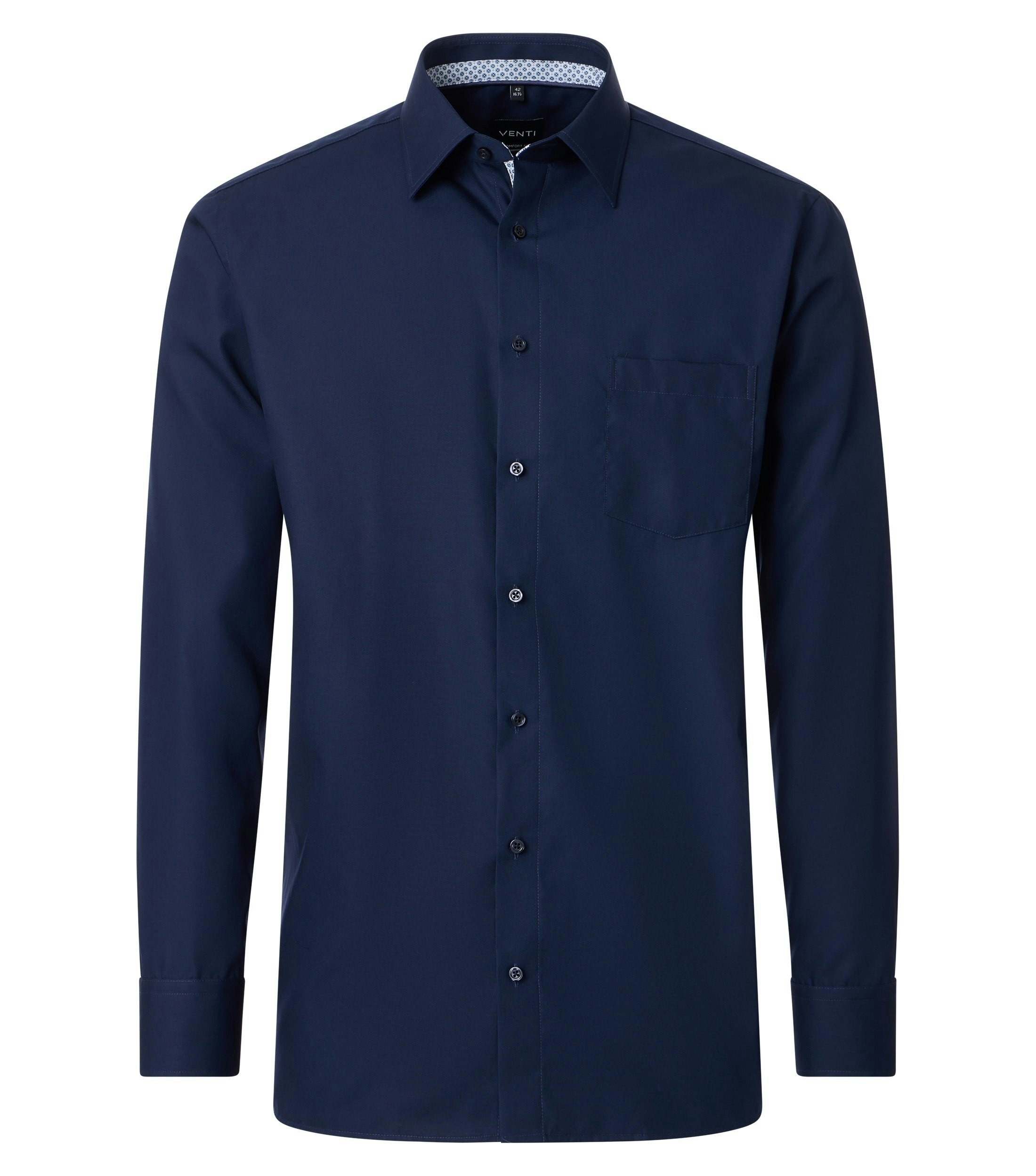 Ein Businesshemd im uni Muster in der Farbe Dunkelblau