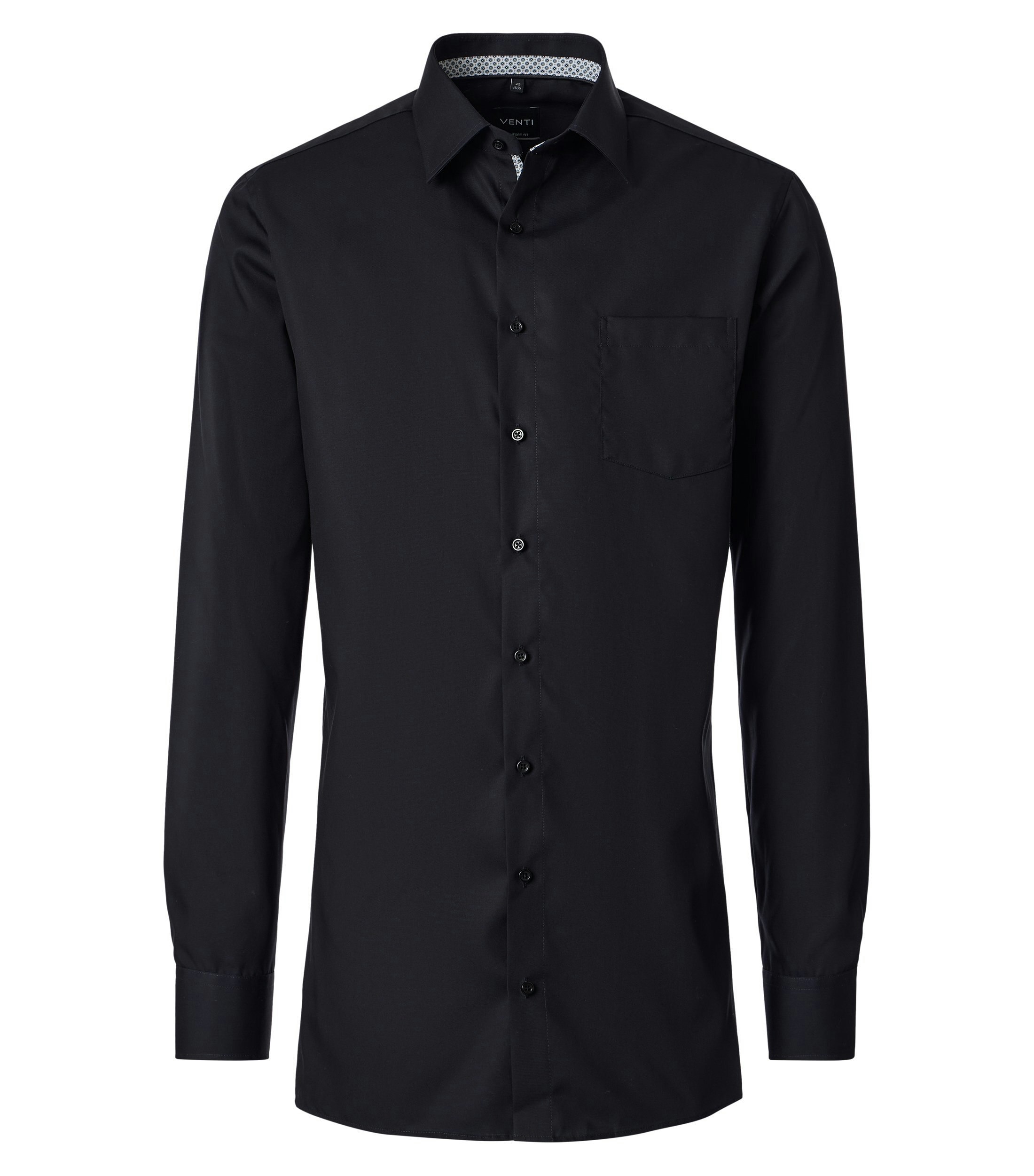 Ein Businesshemd im uni Muster in der Farbe Schwarz