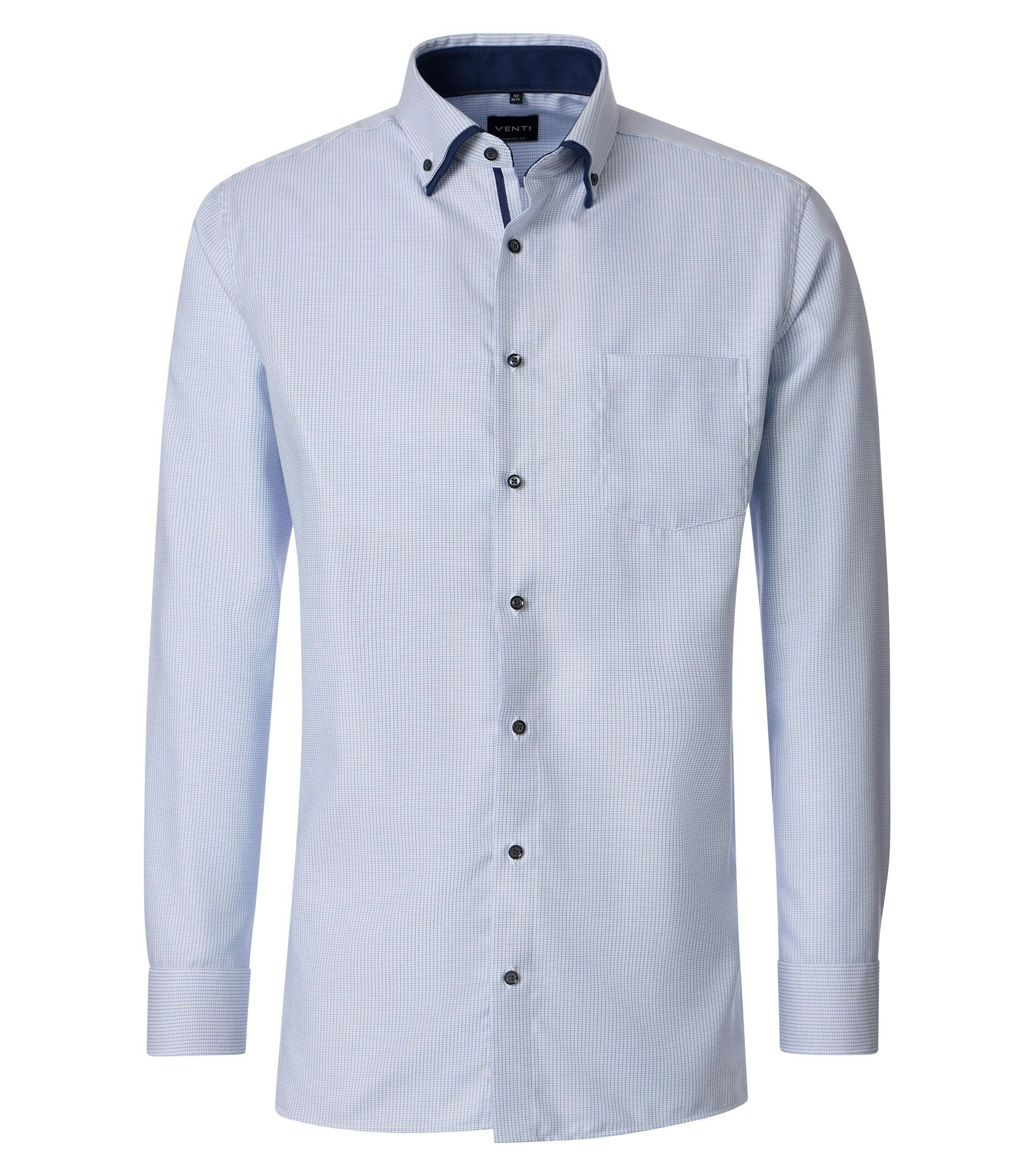 Ein Businesshemd im gestreift Muster in der Farbe Blau