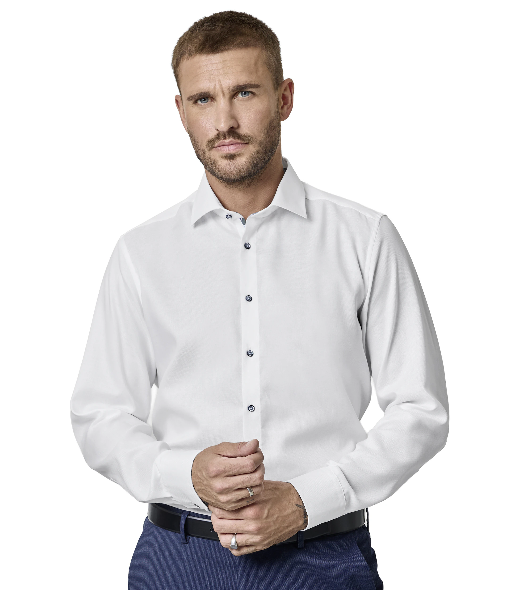 Businesshemd im unifarbenen Design in der Farbe Weiß