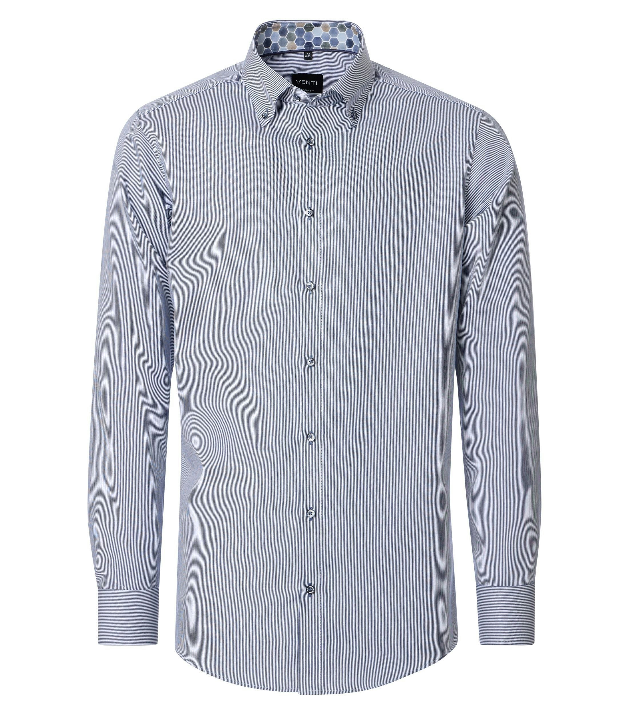 Ein Businesshemd im gestreift Muster in der Farbe Blau