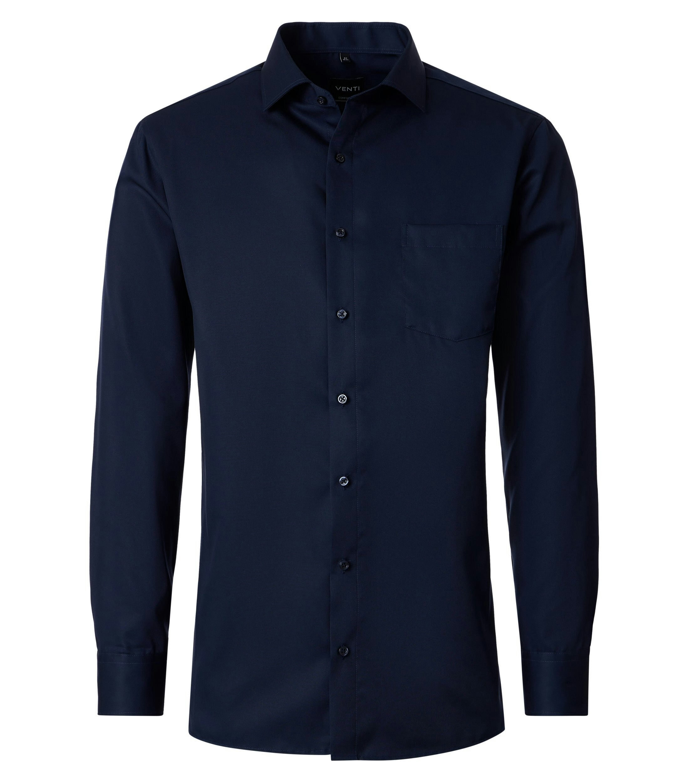 Ein Businesshemd im uni Muster in der Farbe Dunkelblau