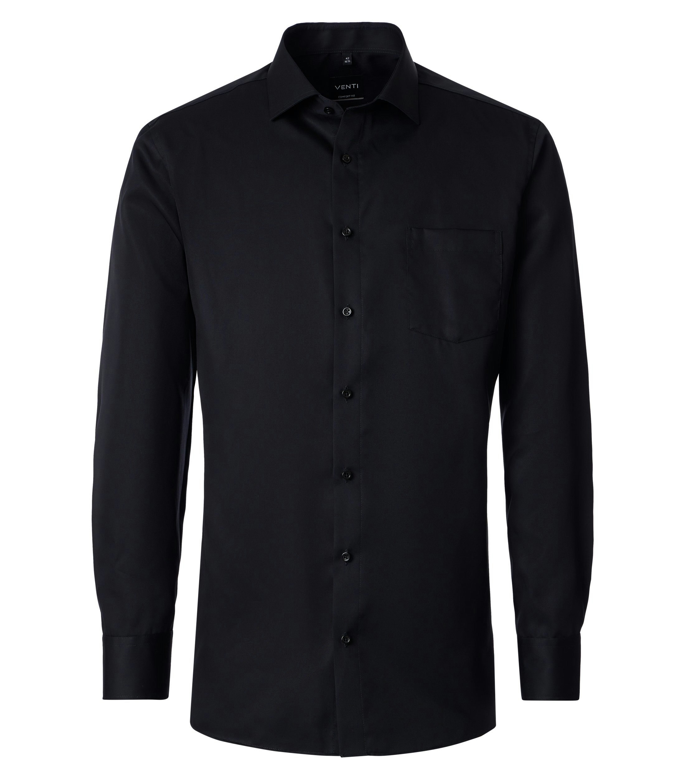 Ein Businesshemd im uni Muster in der Farbe Schwarz