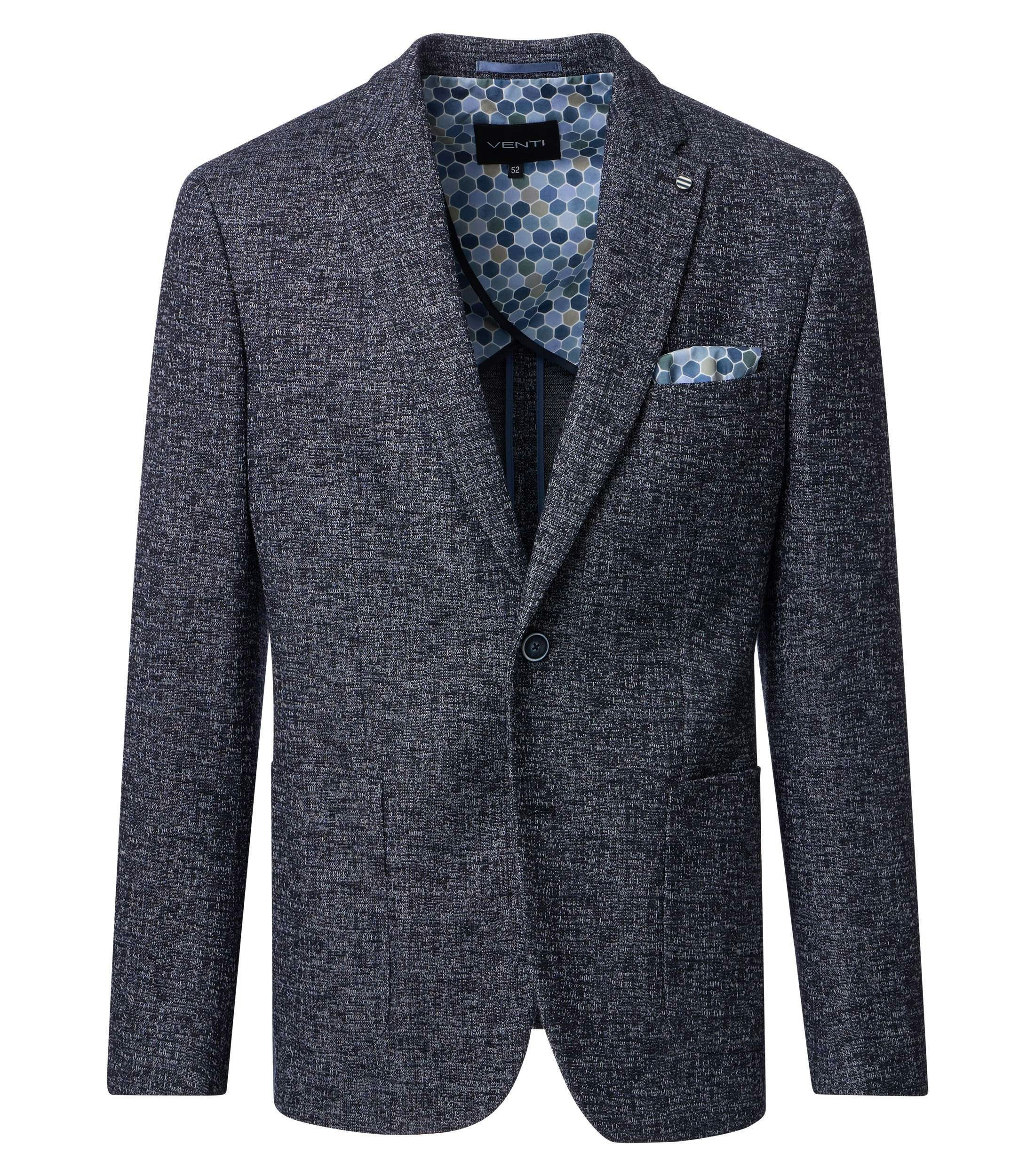 Ein Sakko im uni Muster in der Farbe graues Mittelblau