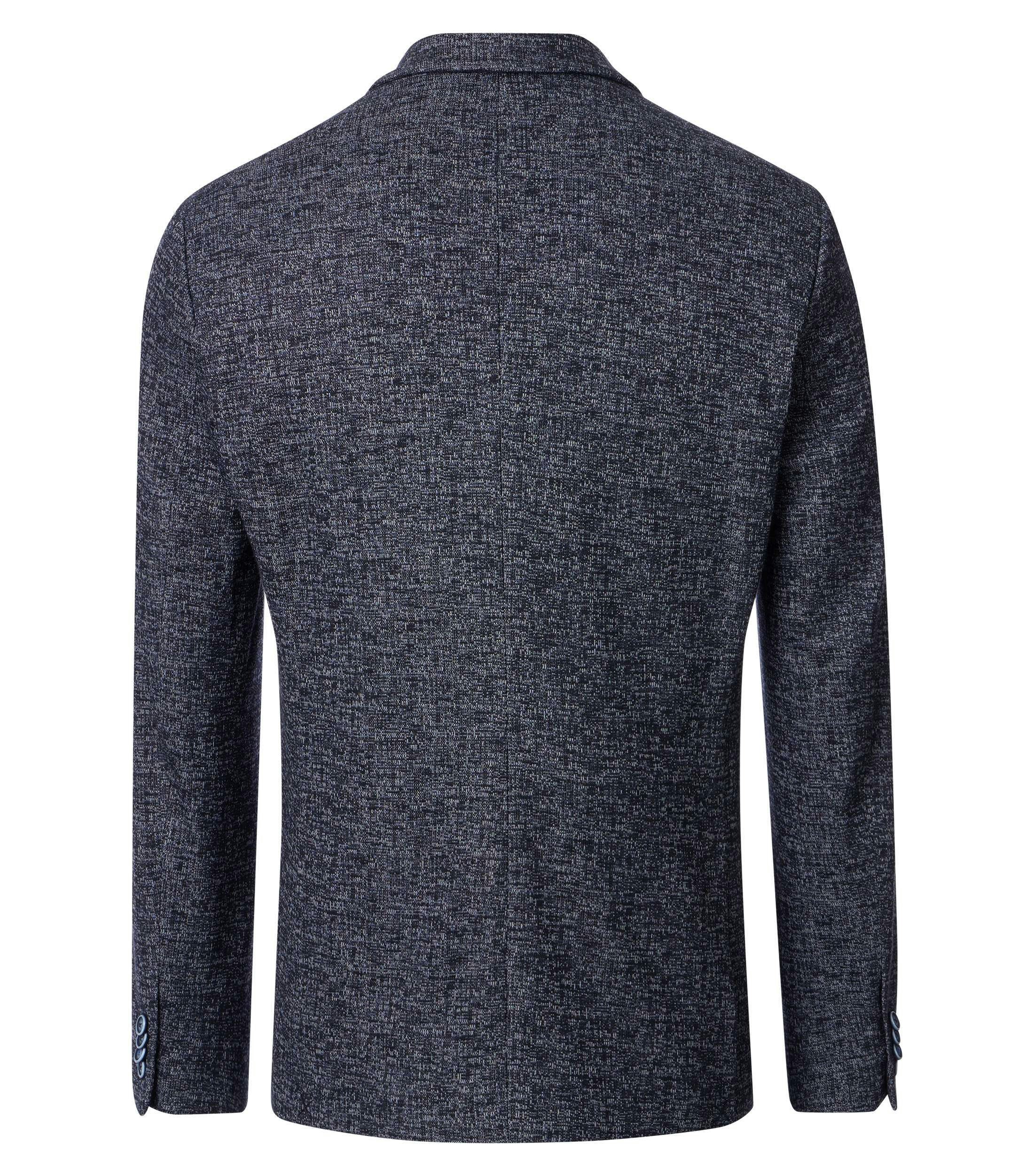 Ein Sakko im uni Muster in der Farbe graues Mittelblau