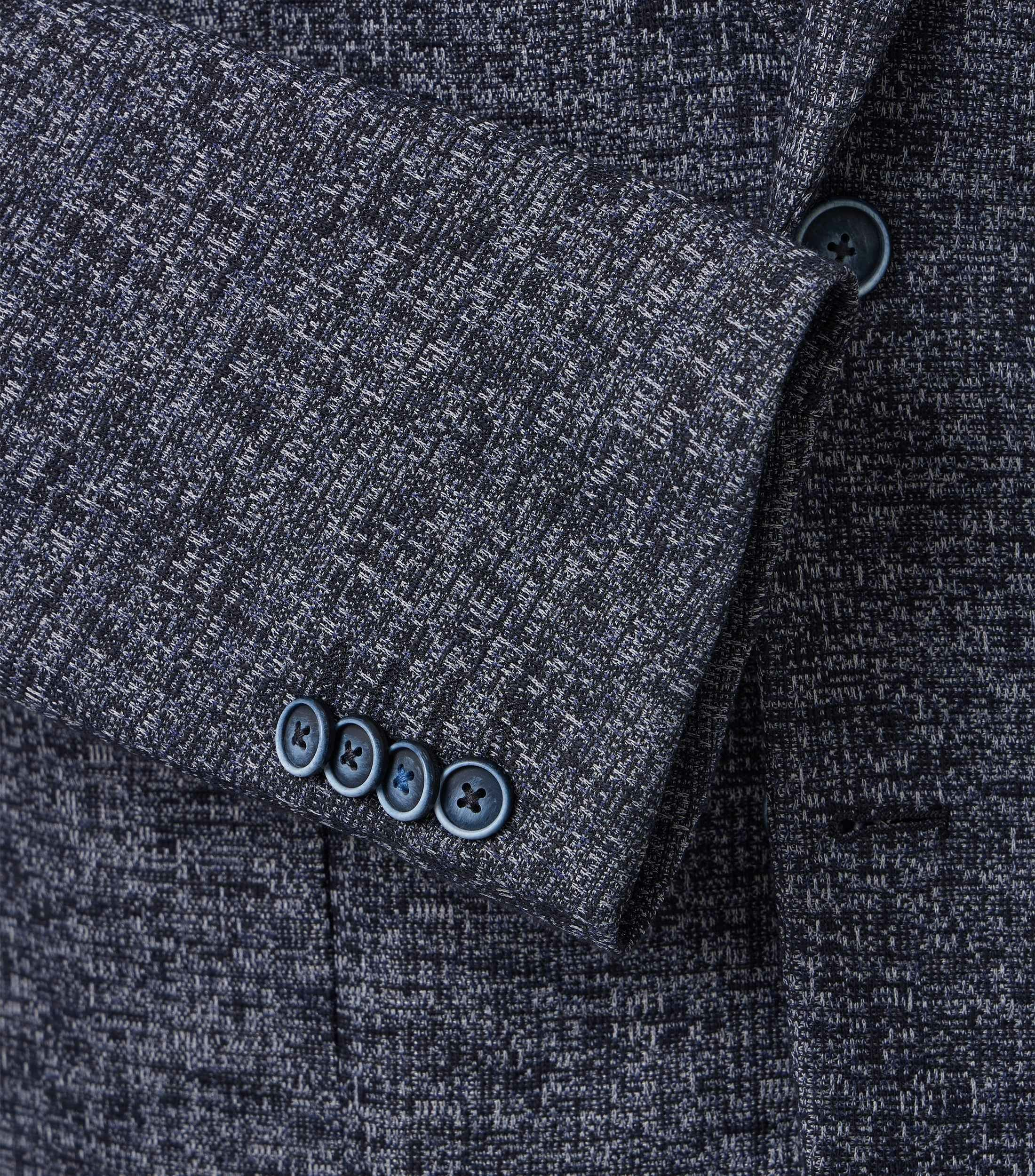 Ein Sakko im uni Muster in der Farbe graues Mittelblau