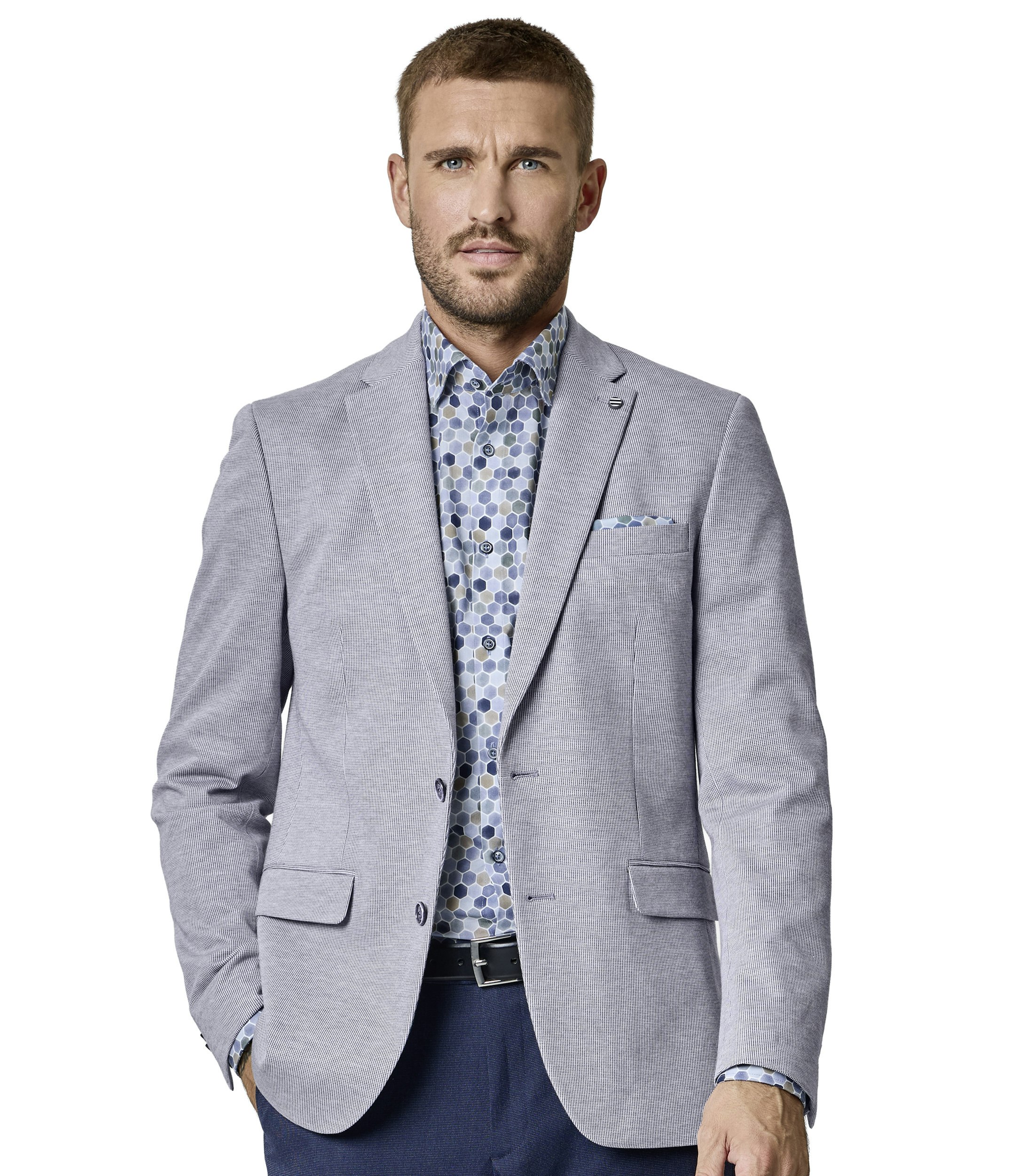 Sakko im unifarbenen Design in der Farbe Hellblau