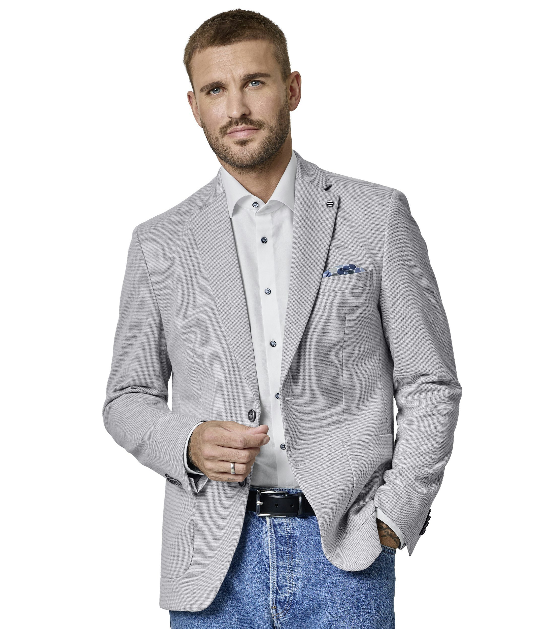 Sakko im unifarbenen Design in der Farbe Hellgrau
