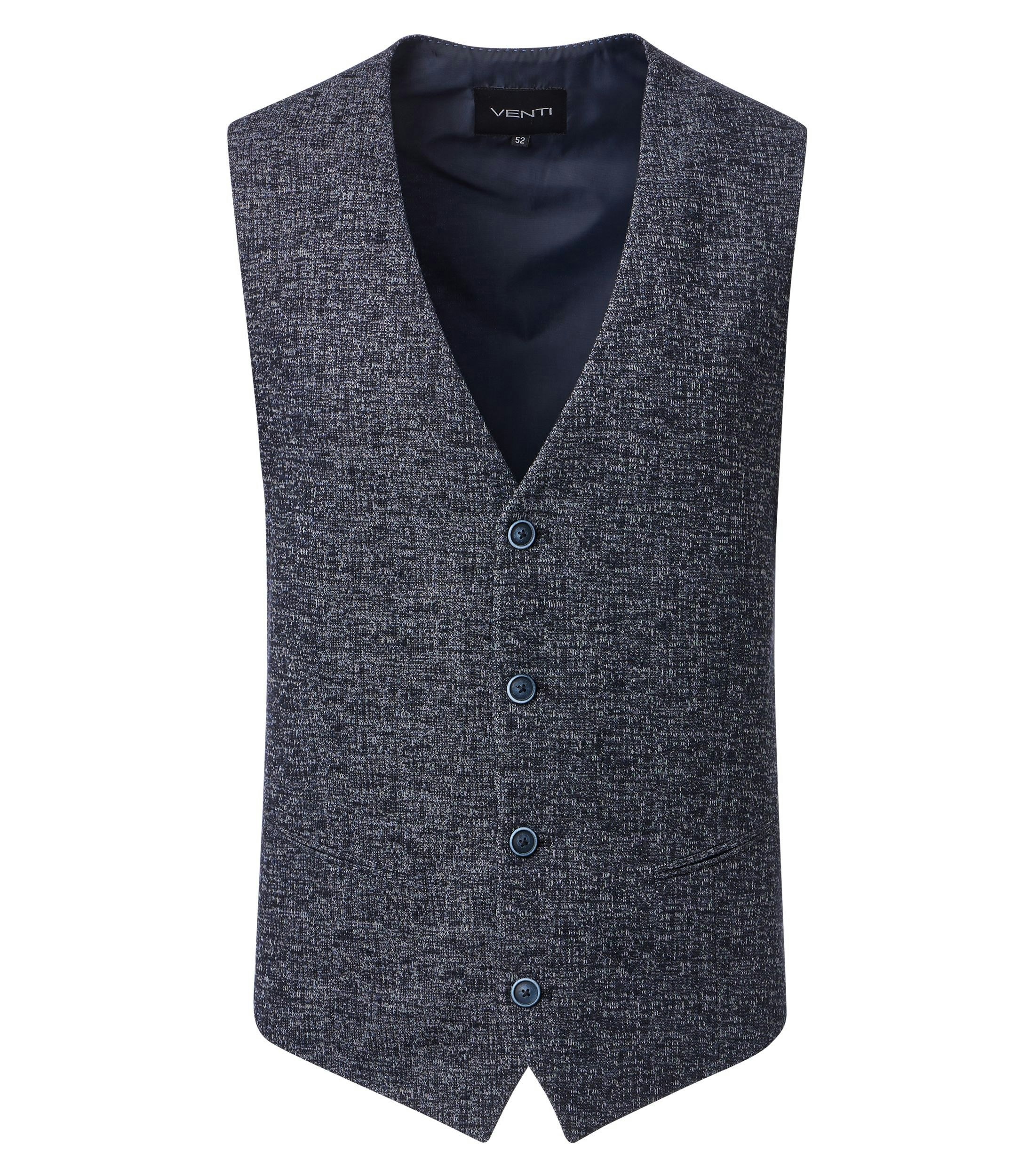 Eine Weste im uni Muster in der Farbe graues Mittelblau