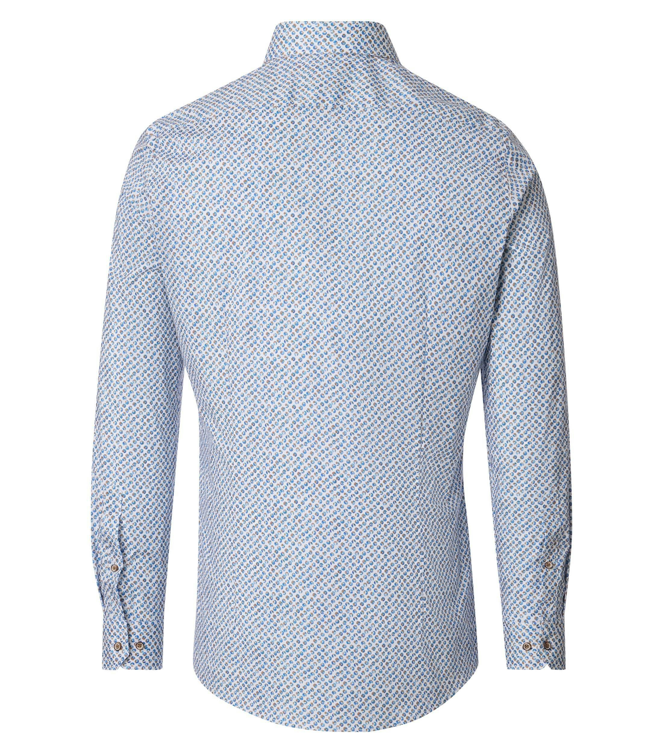 Ein Businesshemd im Print Muster in der Farbe Blau