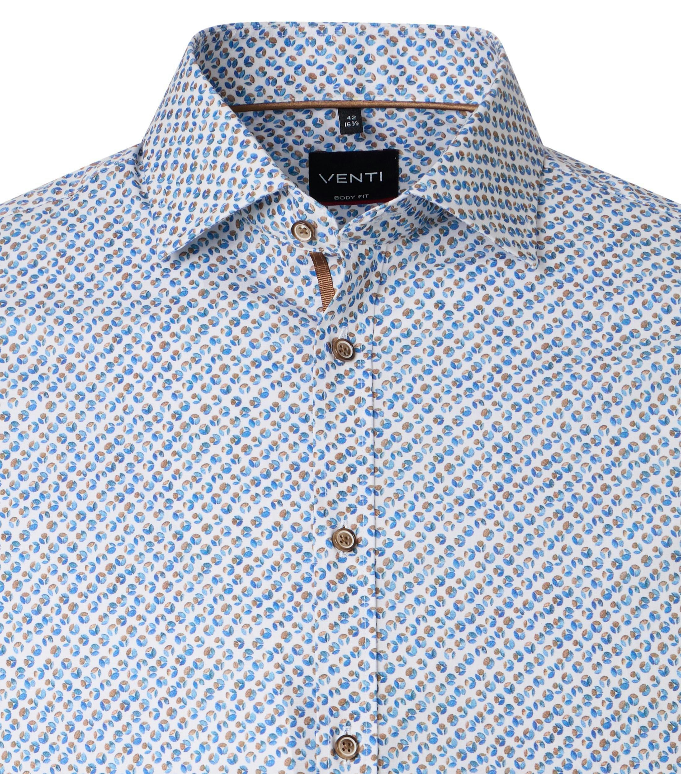 Ein Businesshemd im Print Muster in der Farbe Blau