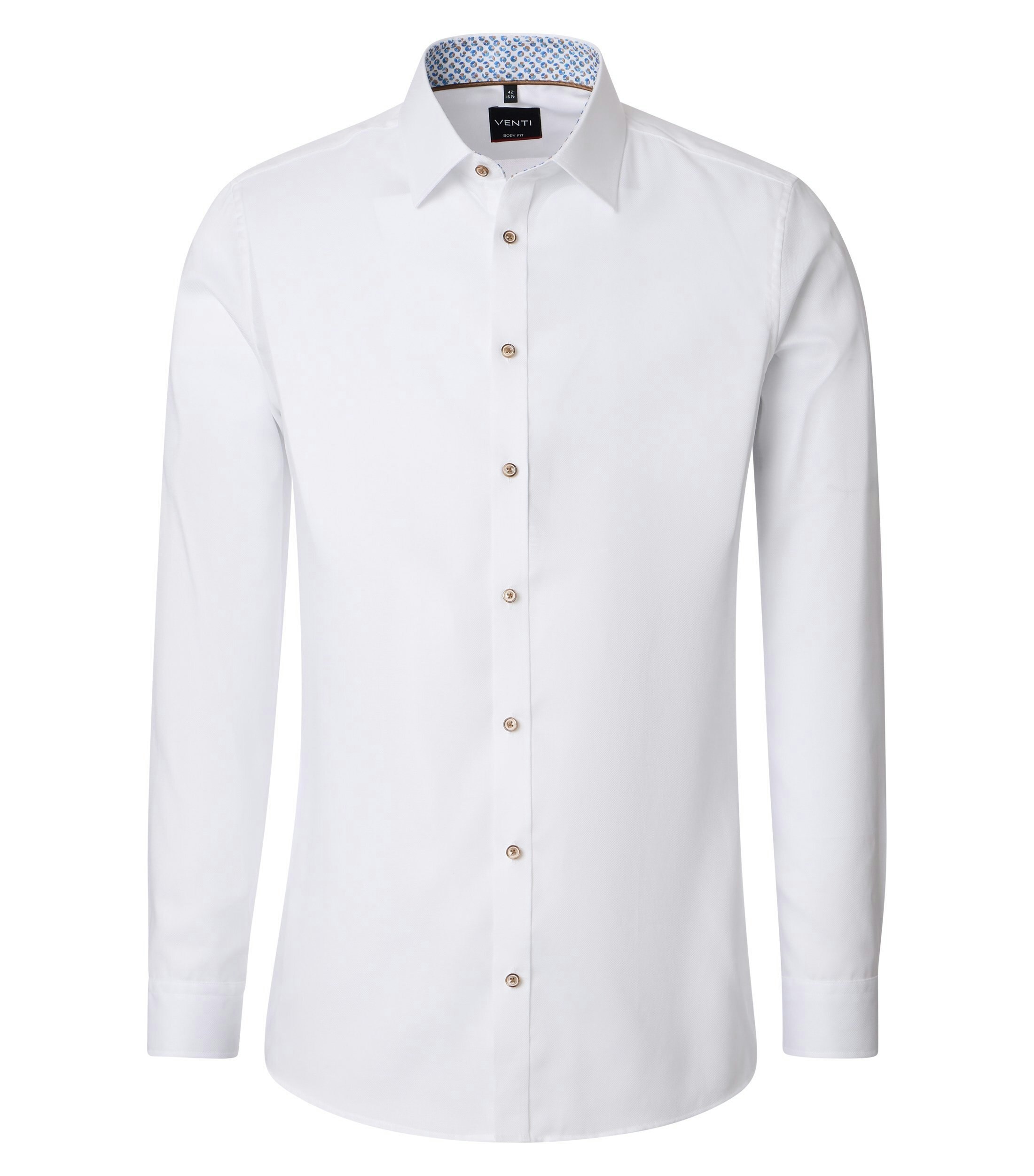 Ein Businesshemd im uni Muster in der Farbe Weiß