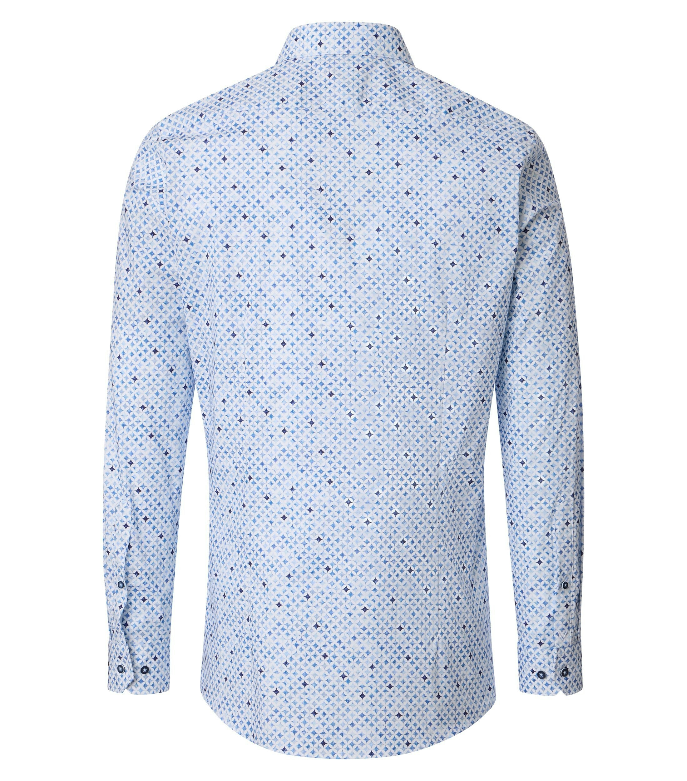 Ein Businesshemd im Print Muster in der Farbe Blau
