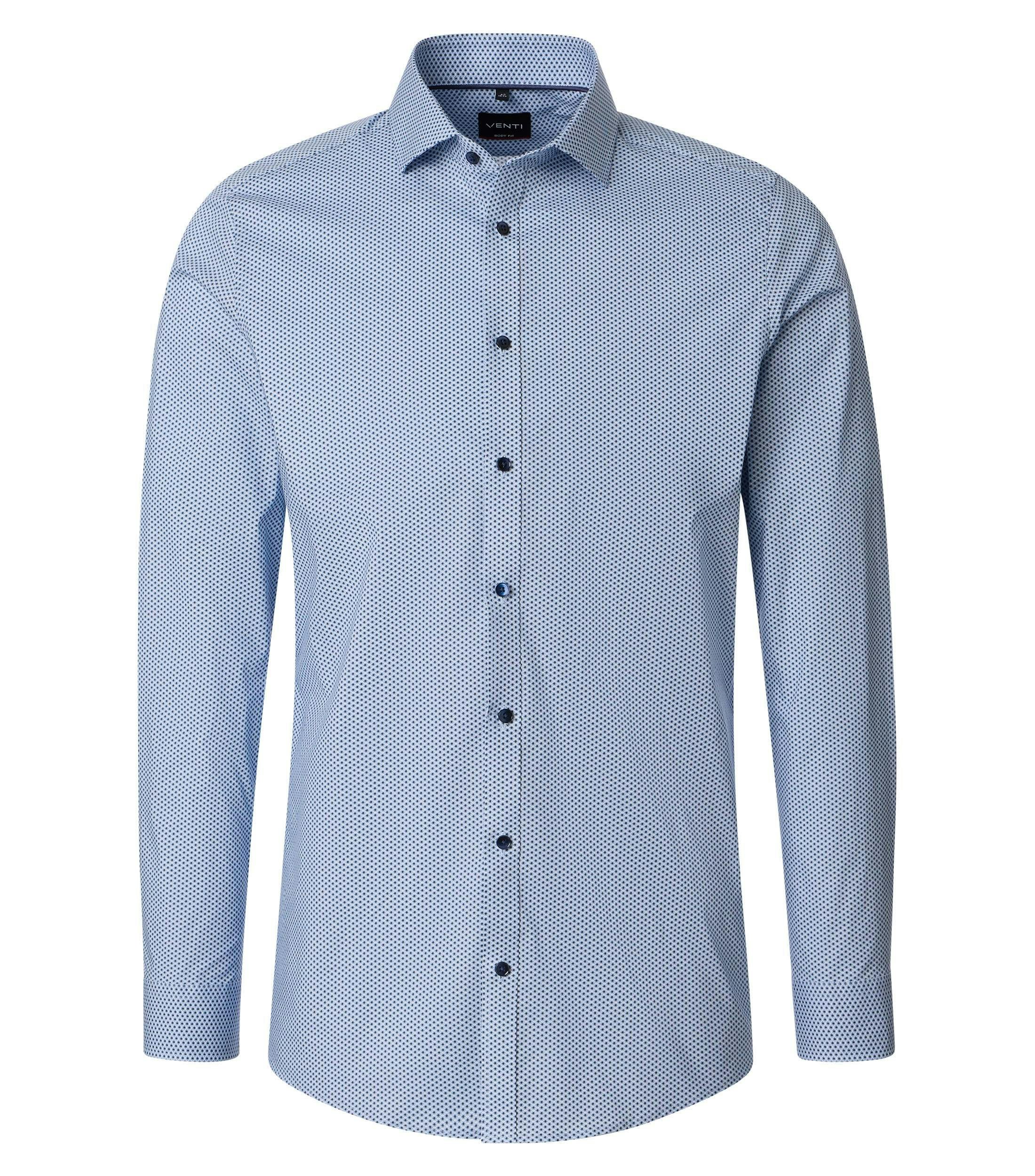 Ein Businesshemd im Print Muster in der Farbe Blau