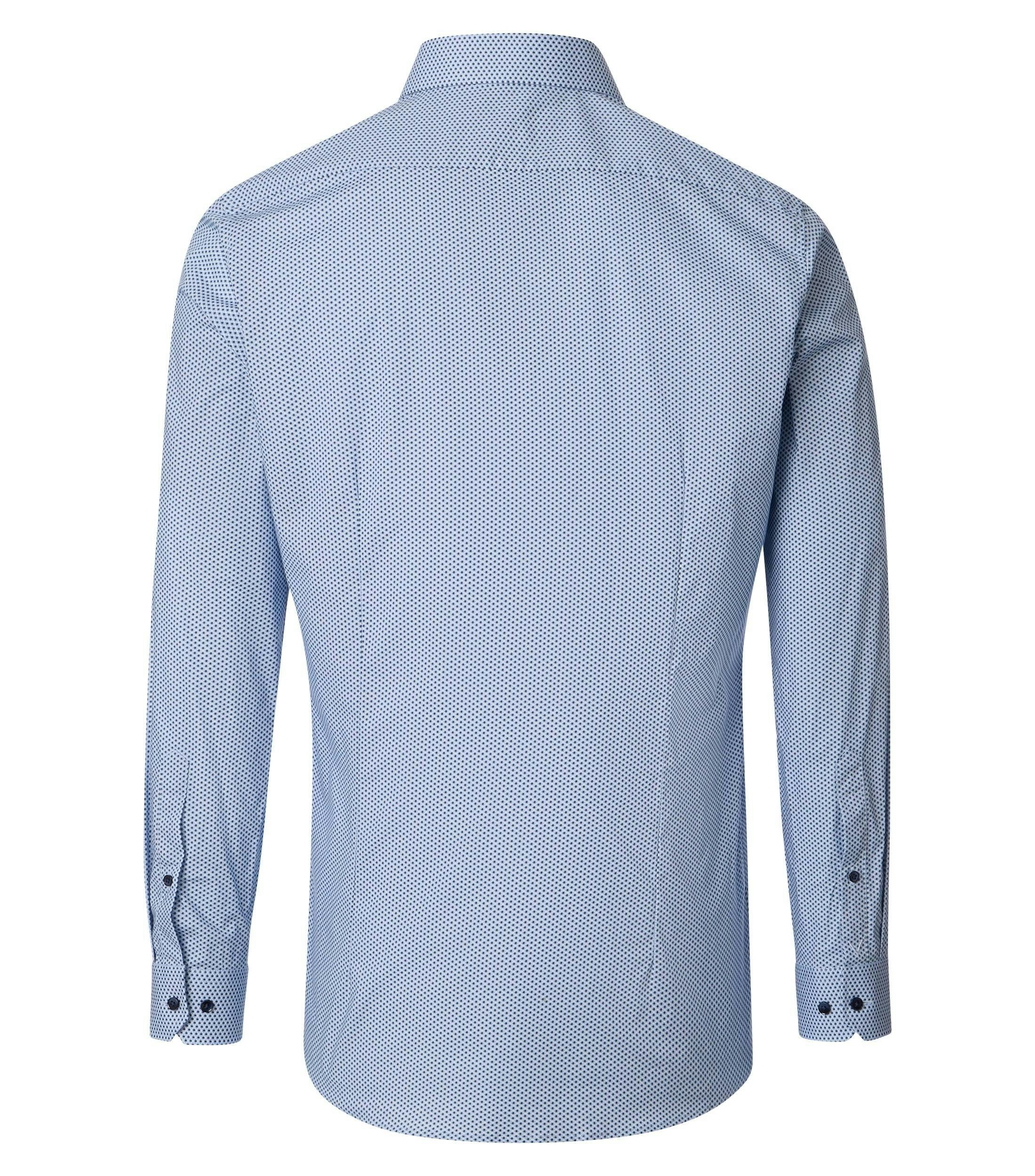 Ein Businesshemd im Print Muster in der Farbe Blau