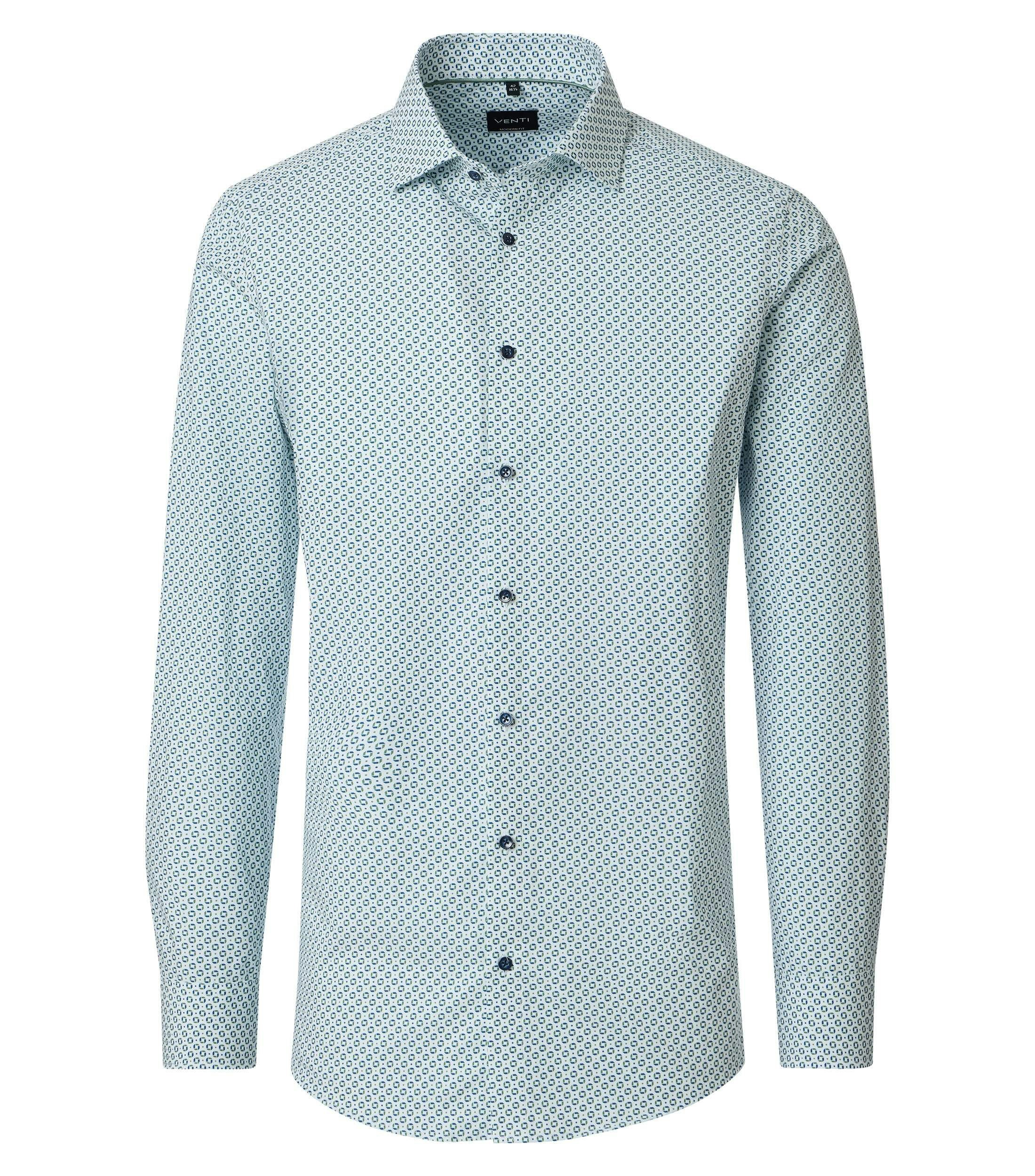 Ein Businesshemd im Print Muster in der Farbe Grün