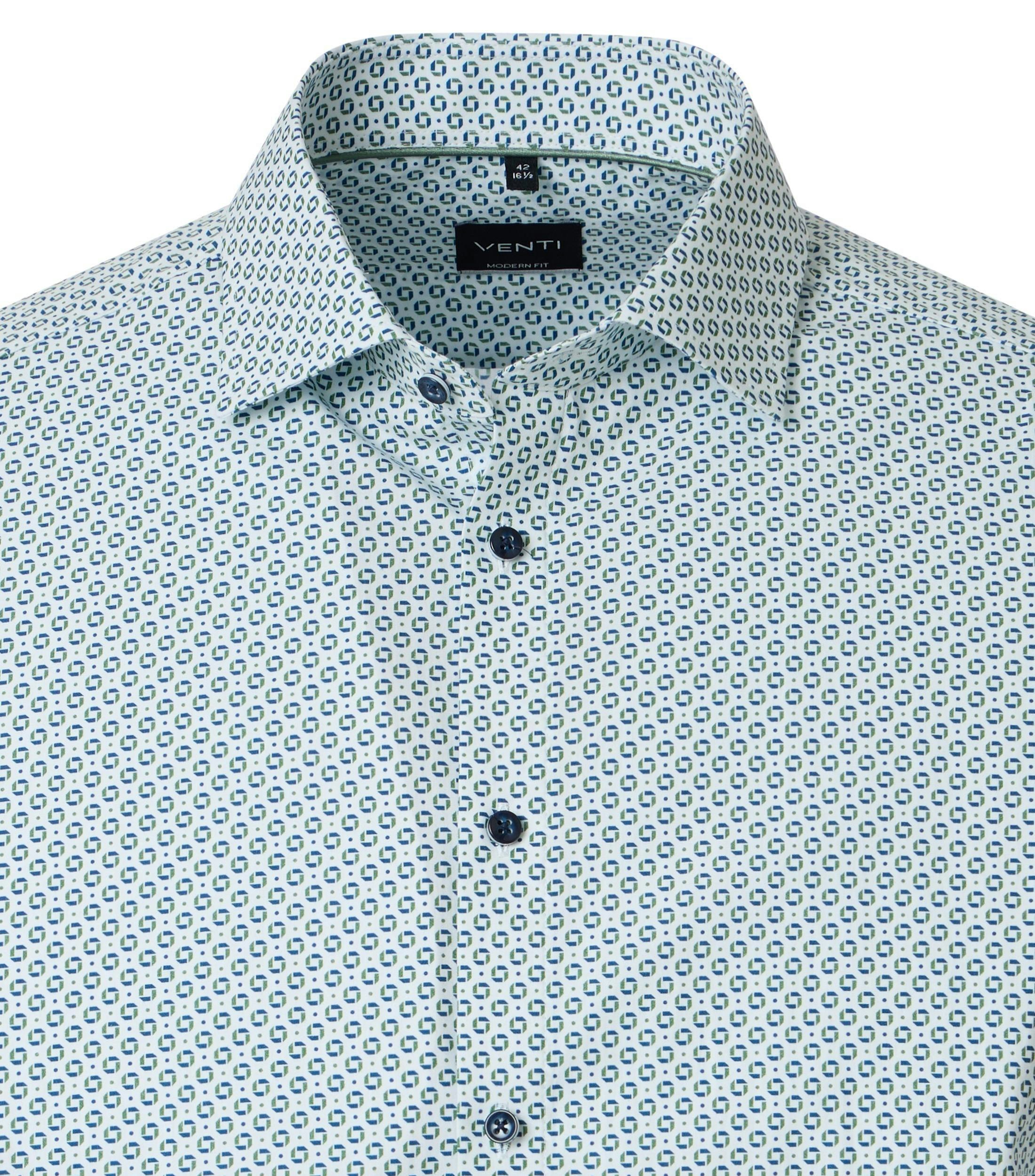 Ein Businesshemd im Print Muster in der Farbe Grün