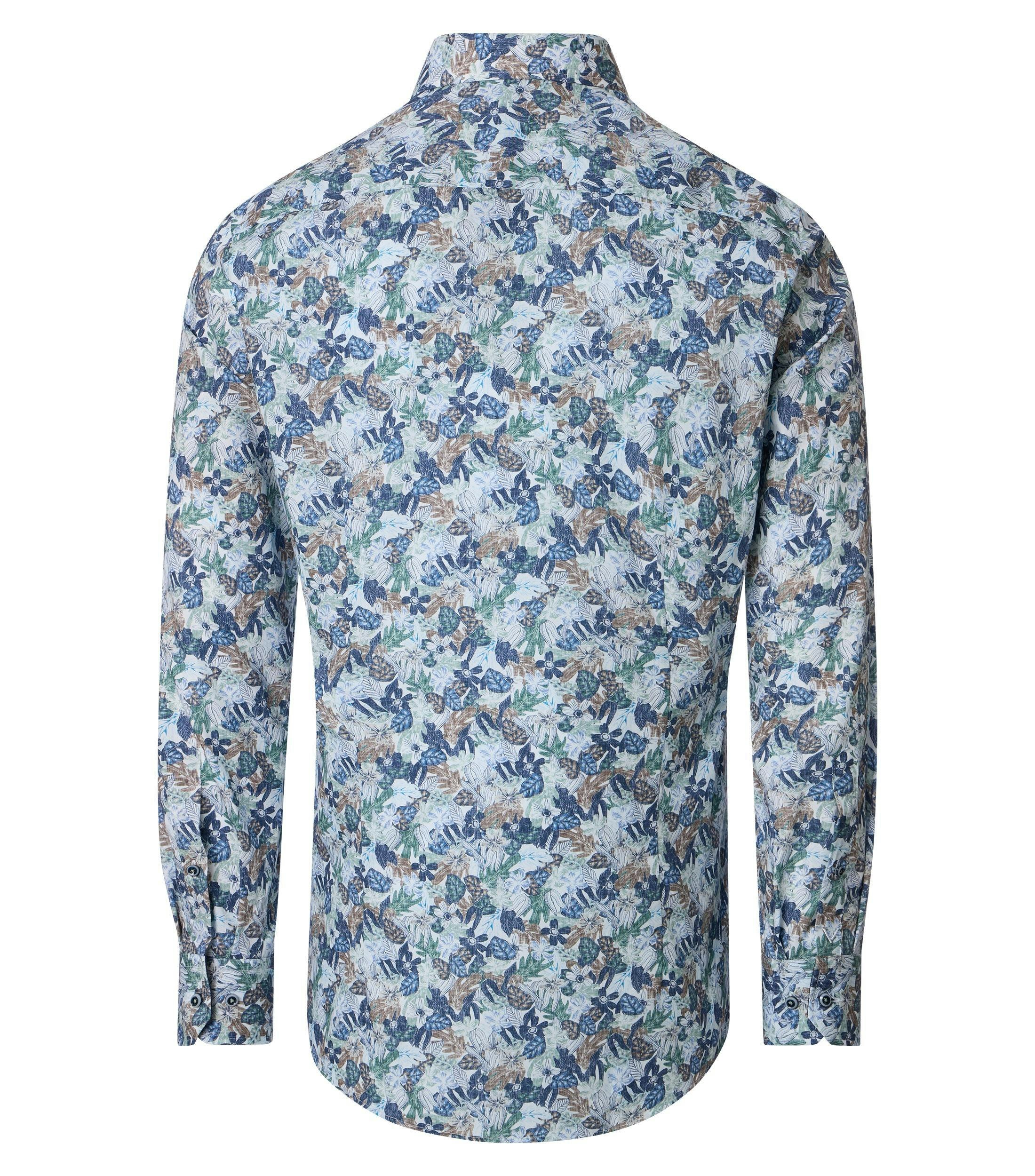 Ein Businesshemd im Print Muster in der Farbe Grün