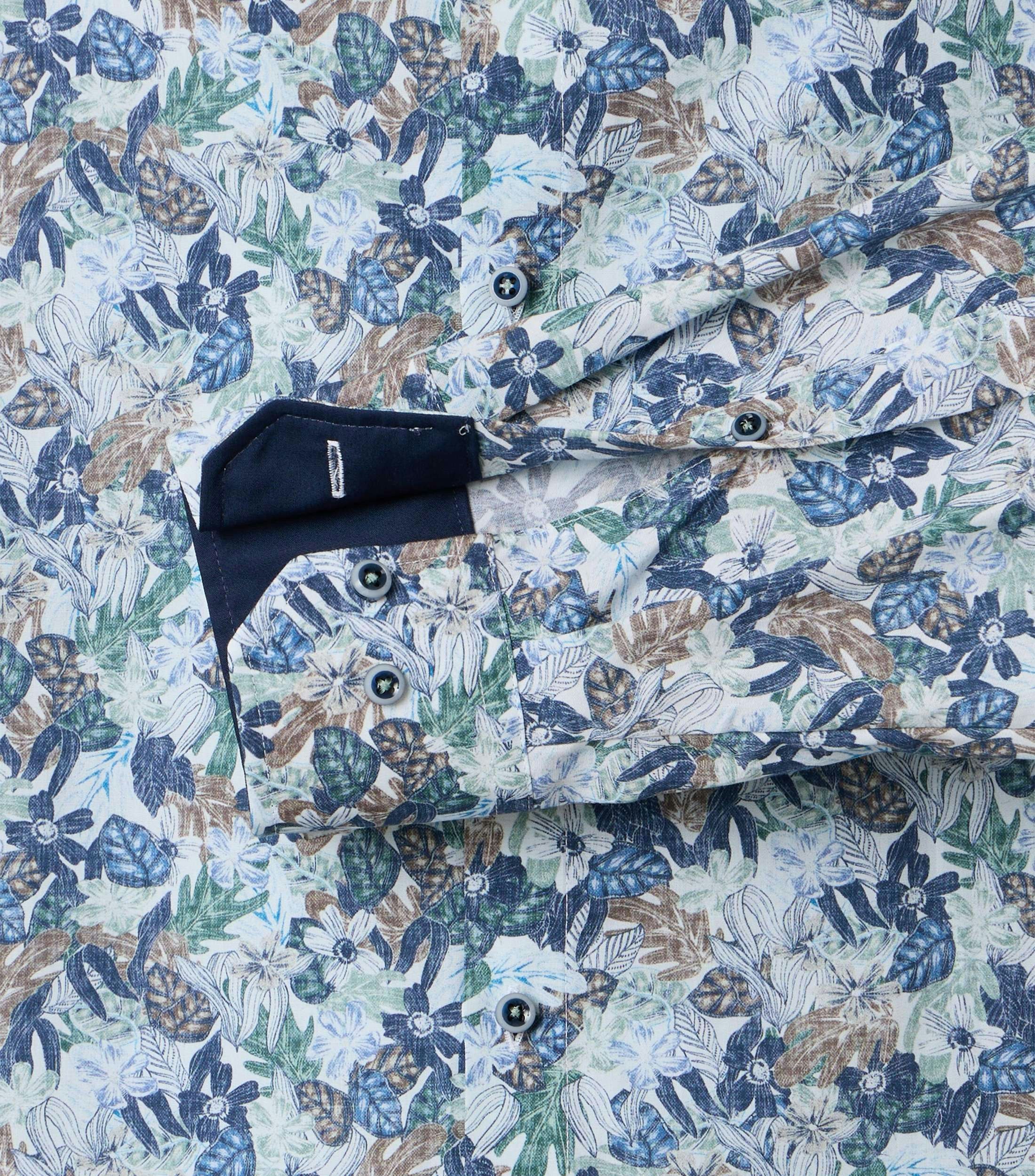 Ein Businesshemd im Print Muster in der Farbe Grün