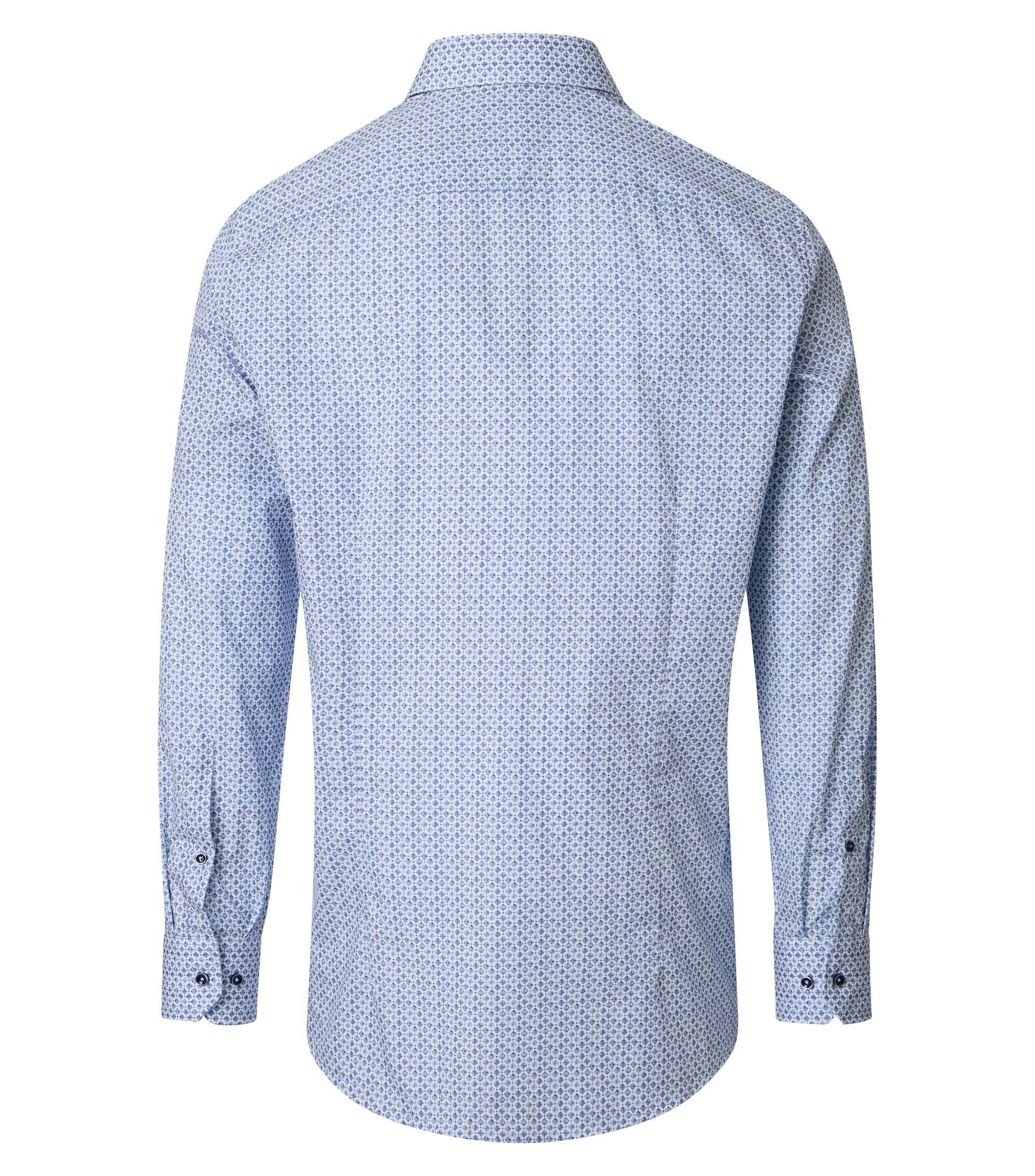Ein Businesshemd im Print Muster in der Farbe Blau