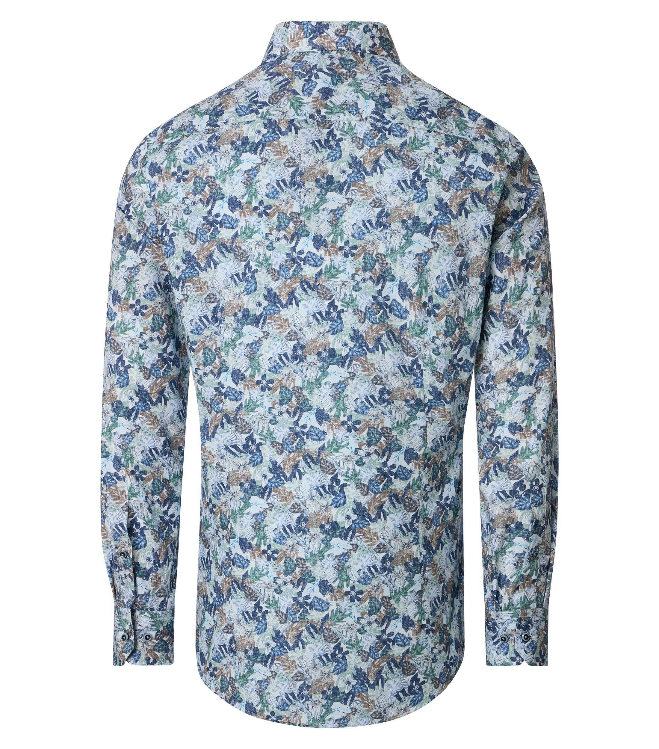 Ein Businesshemd im Print Muster in der Farbe Grün