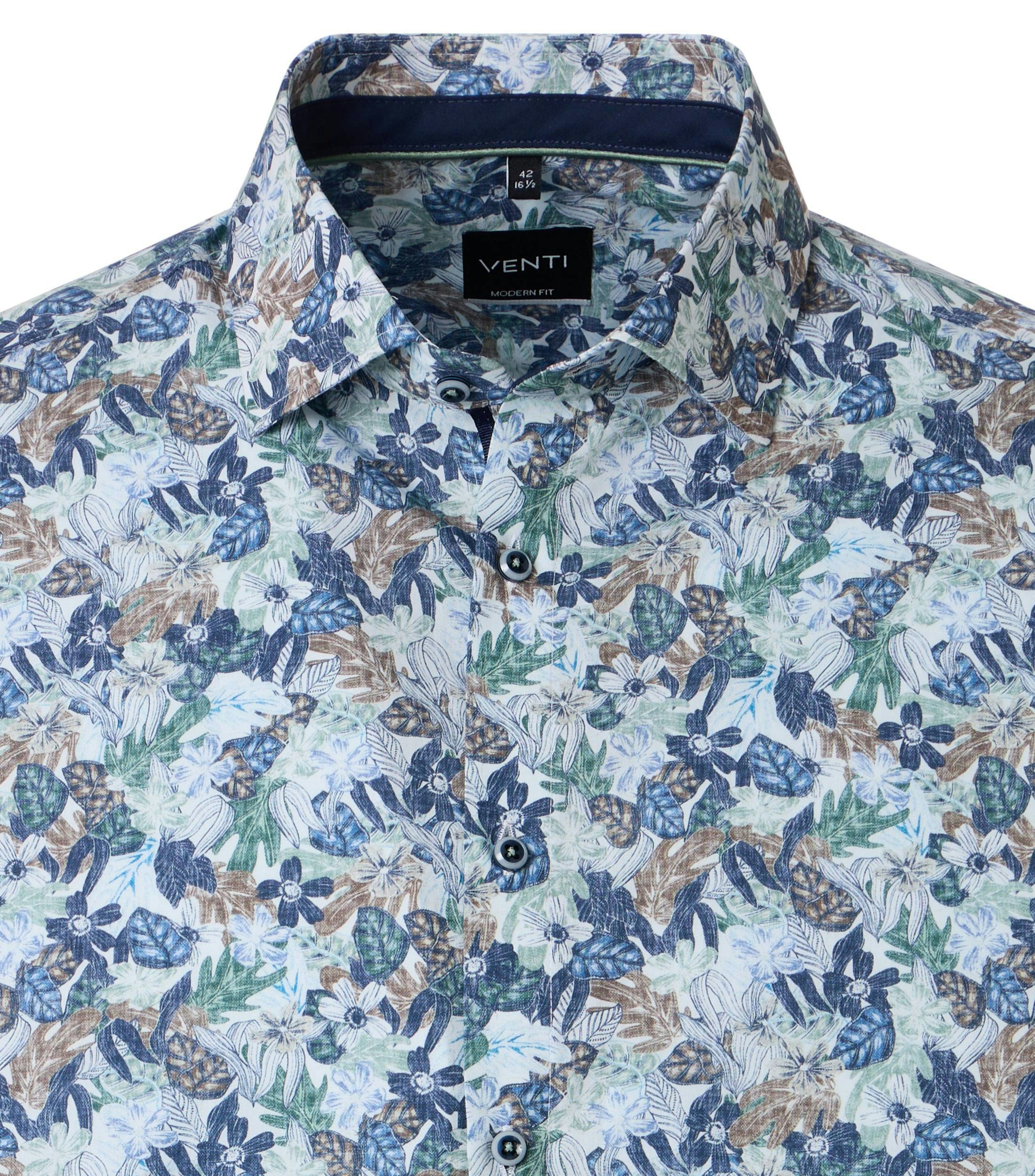 Ein Businesshemd im Print Muster in der Farbe Grün