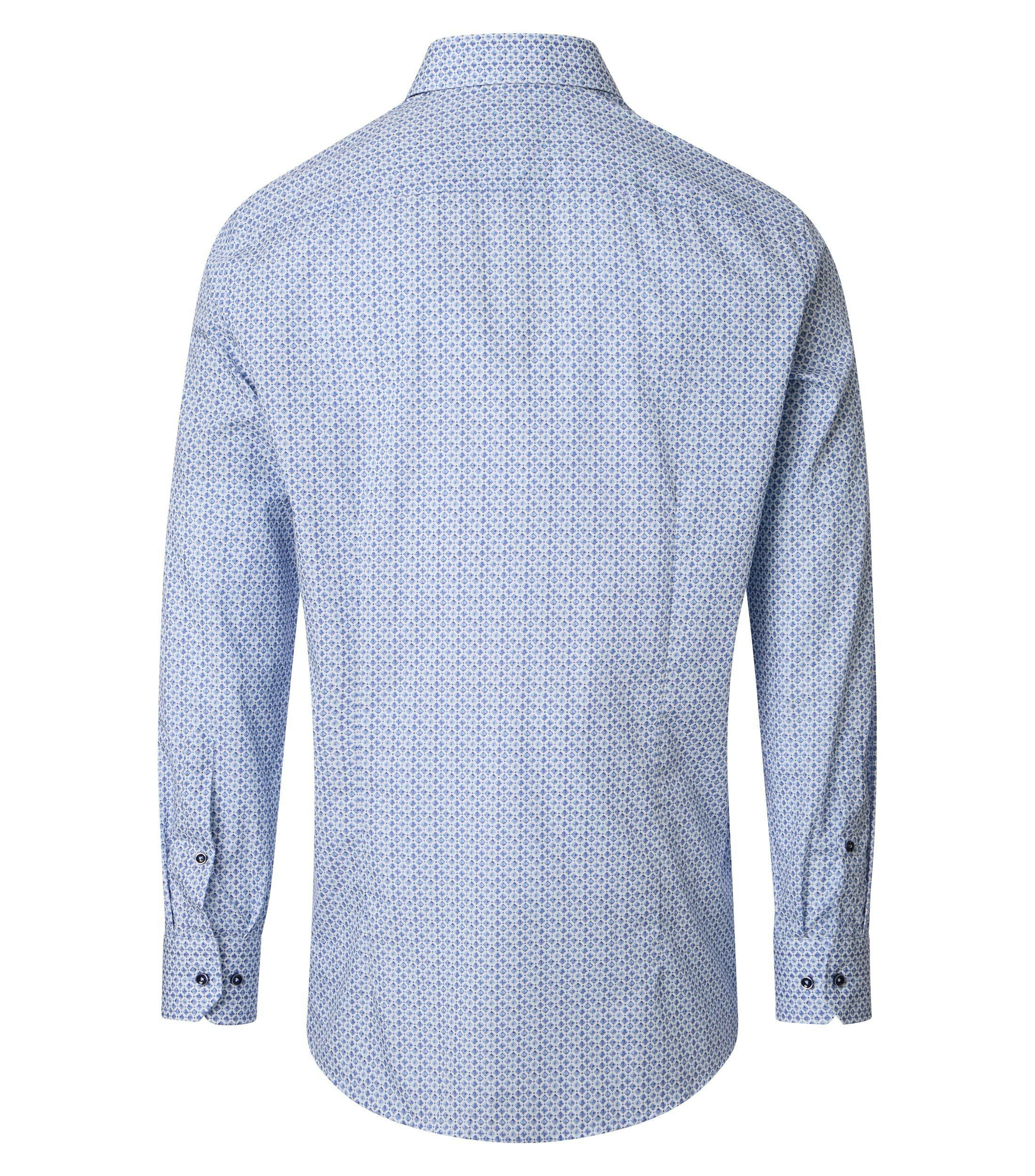 Ein Businesshemd im Print Muster in der Farbe Blau