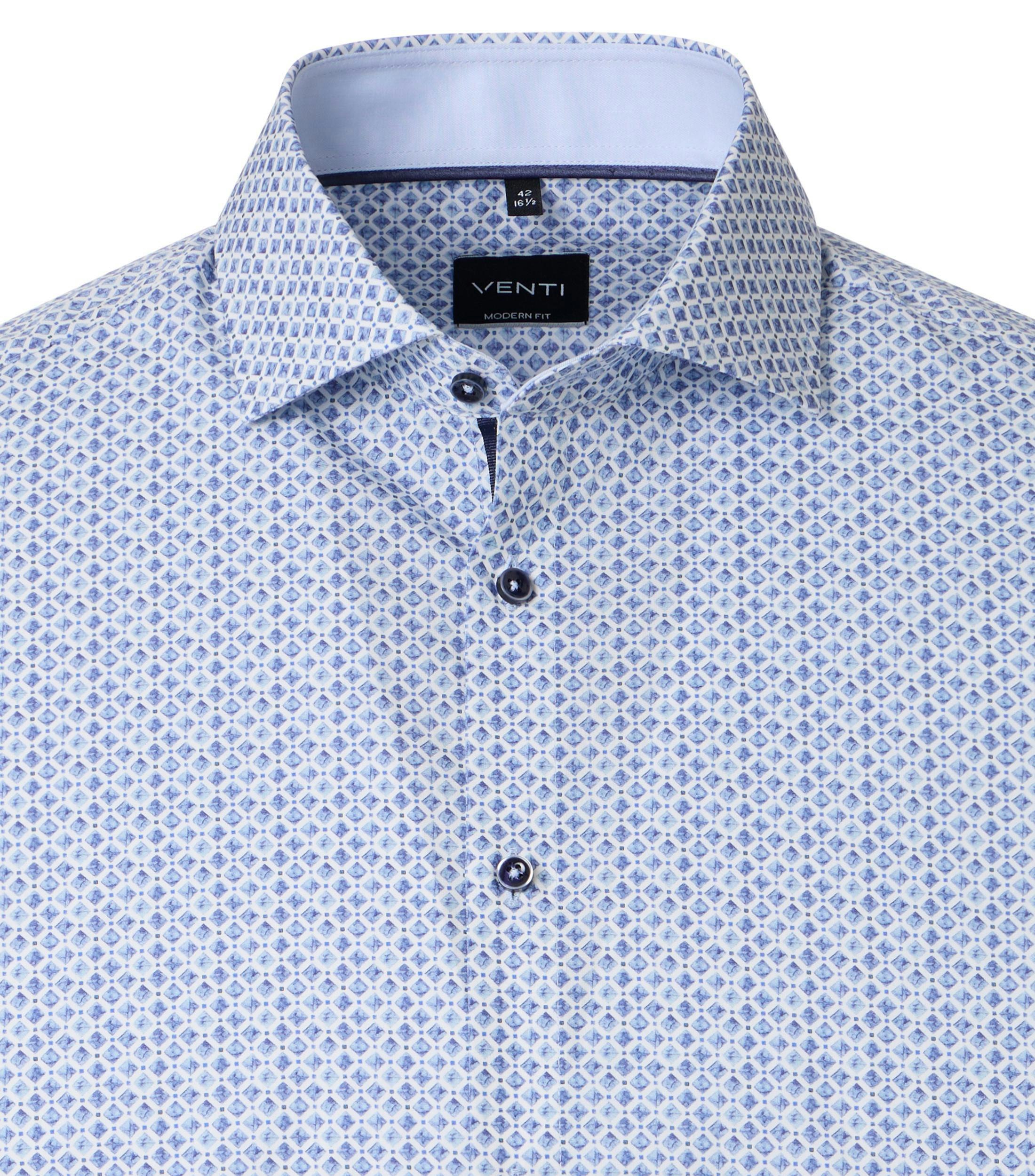 Ein Businesshemd im Print Muster in der Farbe Blau