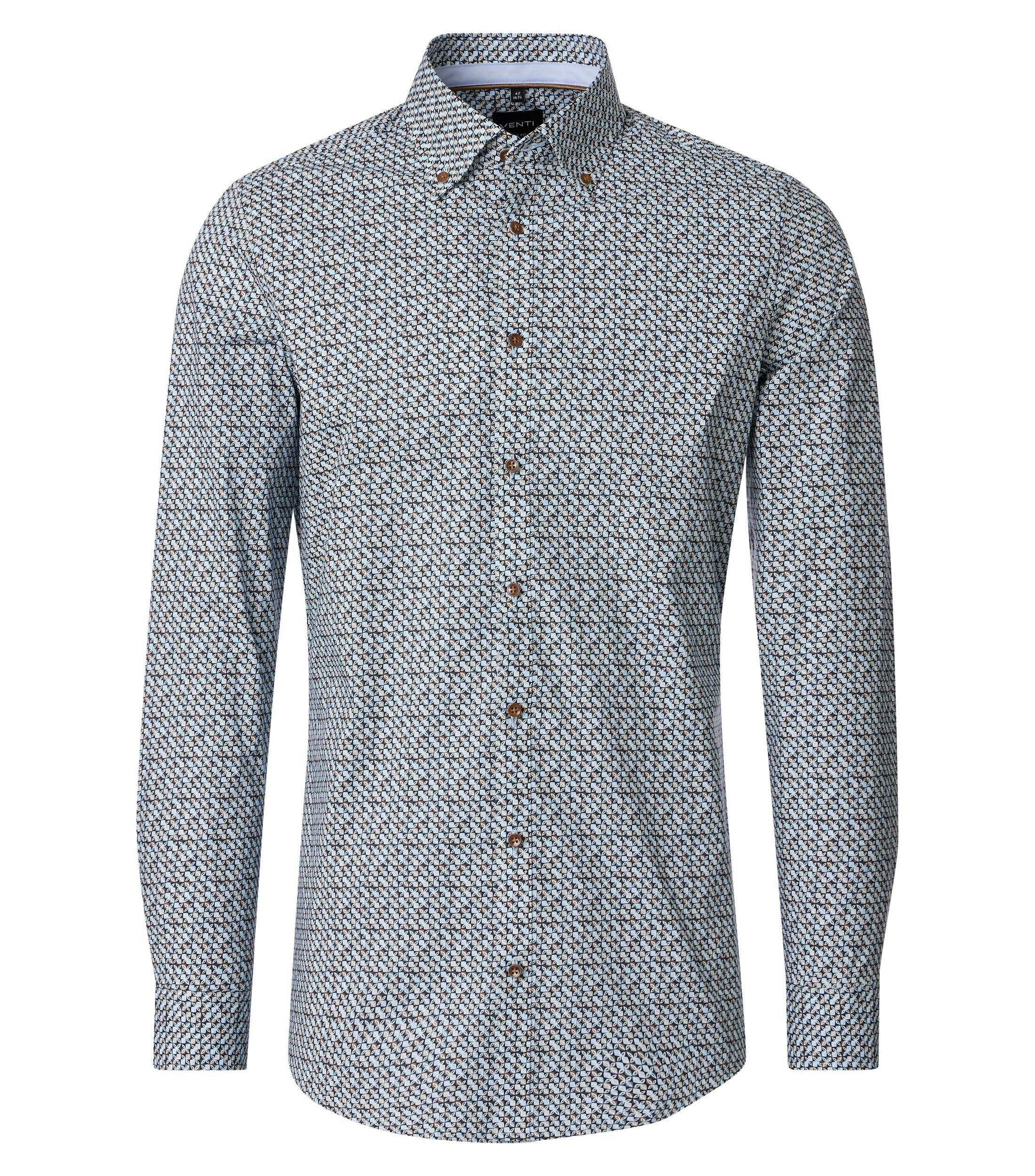 Ein Businesshemd im Print Muster in der Farbe Beige