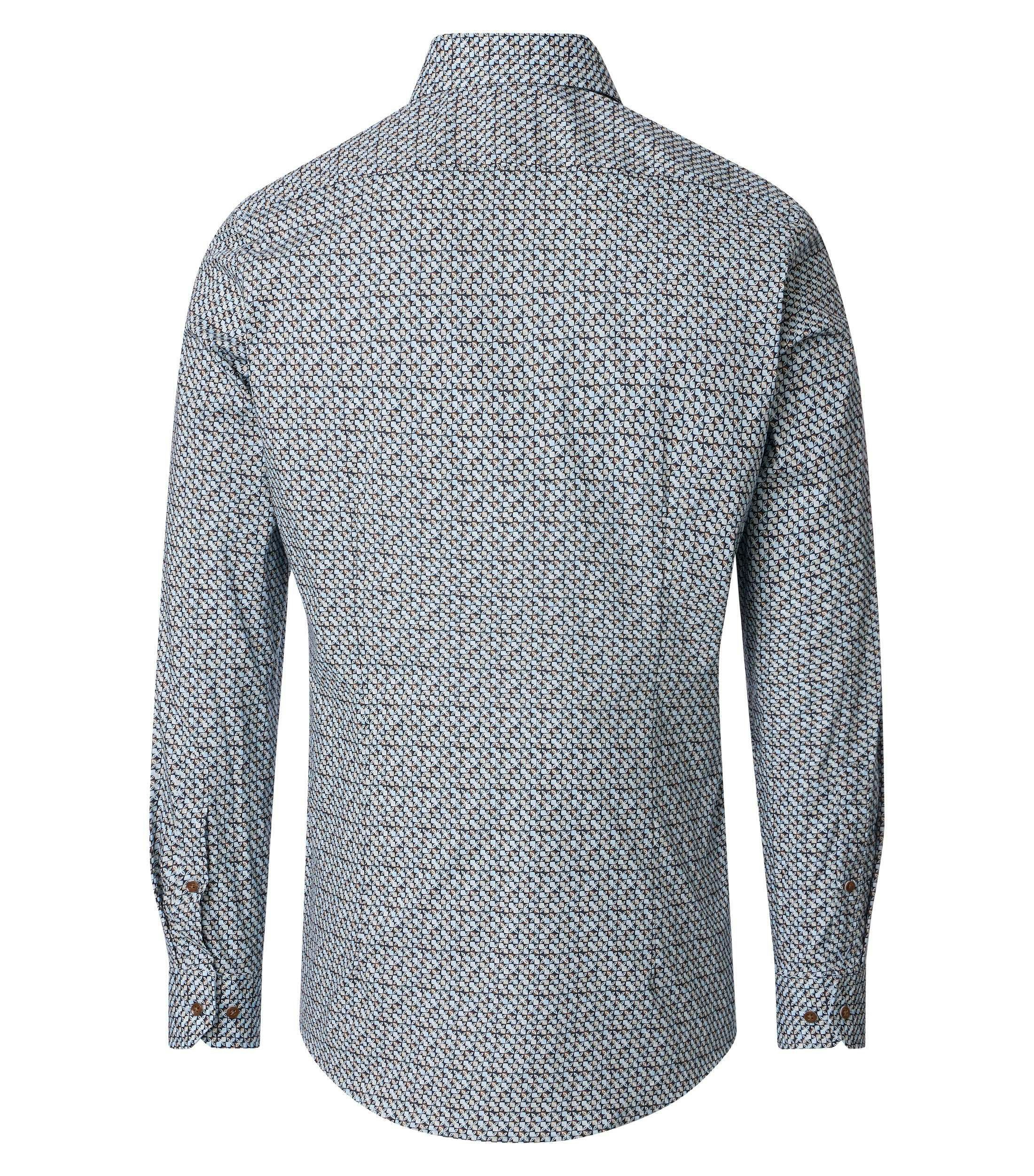 Ein Businesshemd im Print Muster in der Farbe Beige