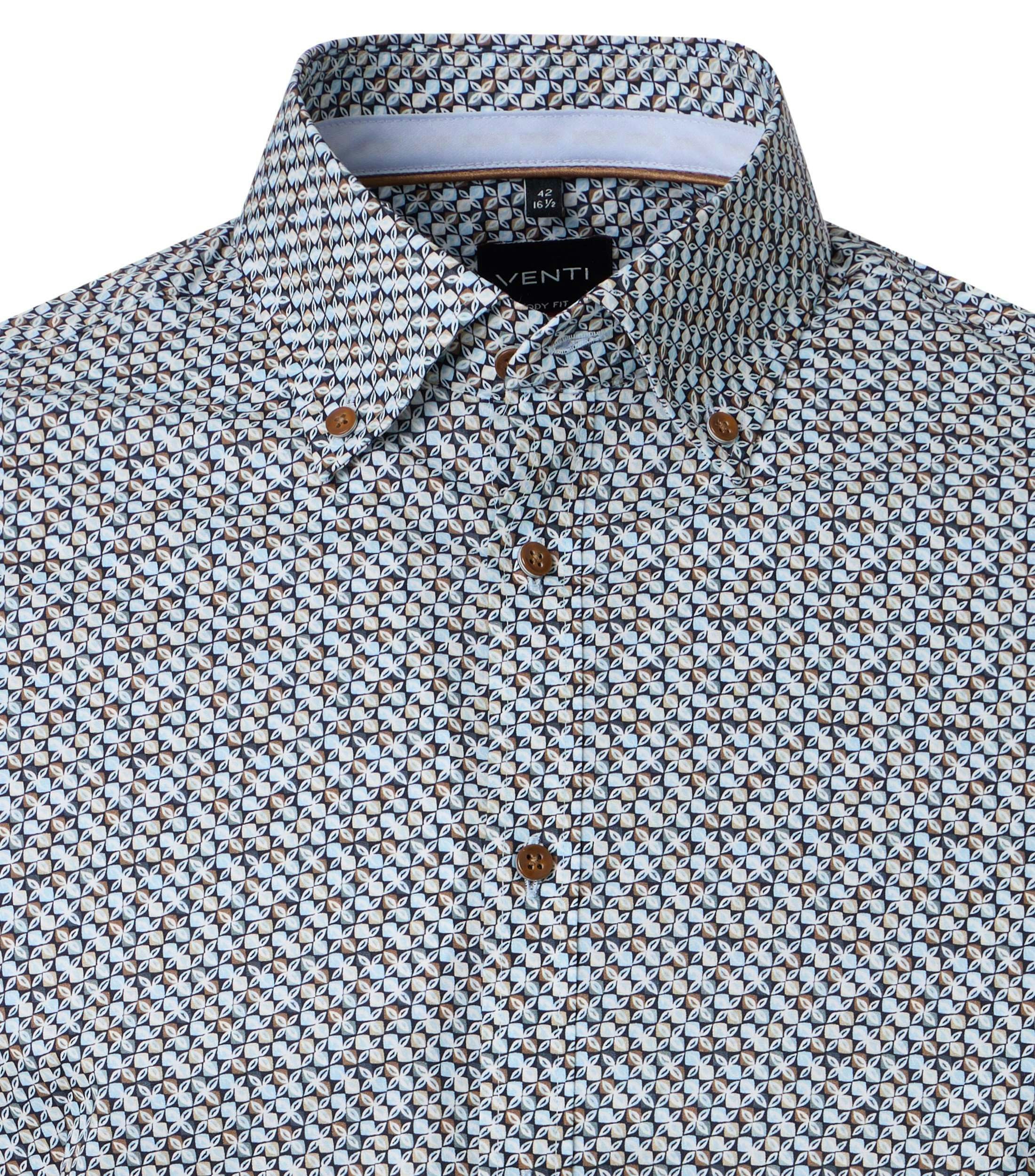 Ein Businesshemd im Print Muster in der Farbe Beige