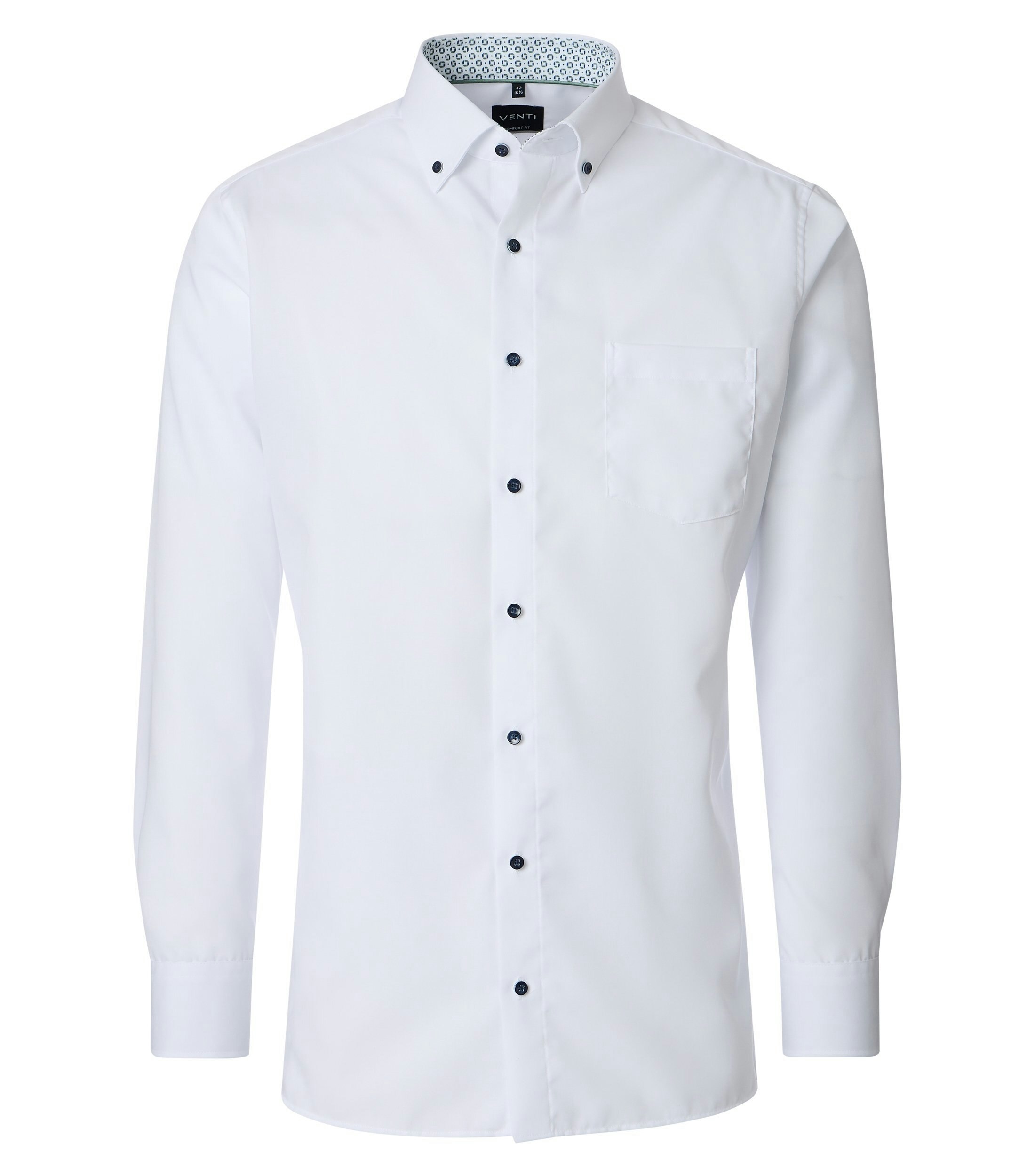 Ein Businesshemd im uni Muster in der Farbe Weiß