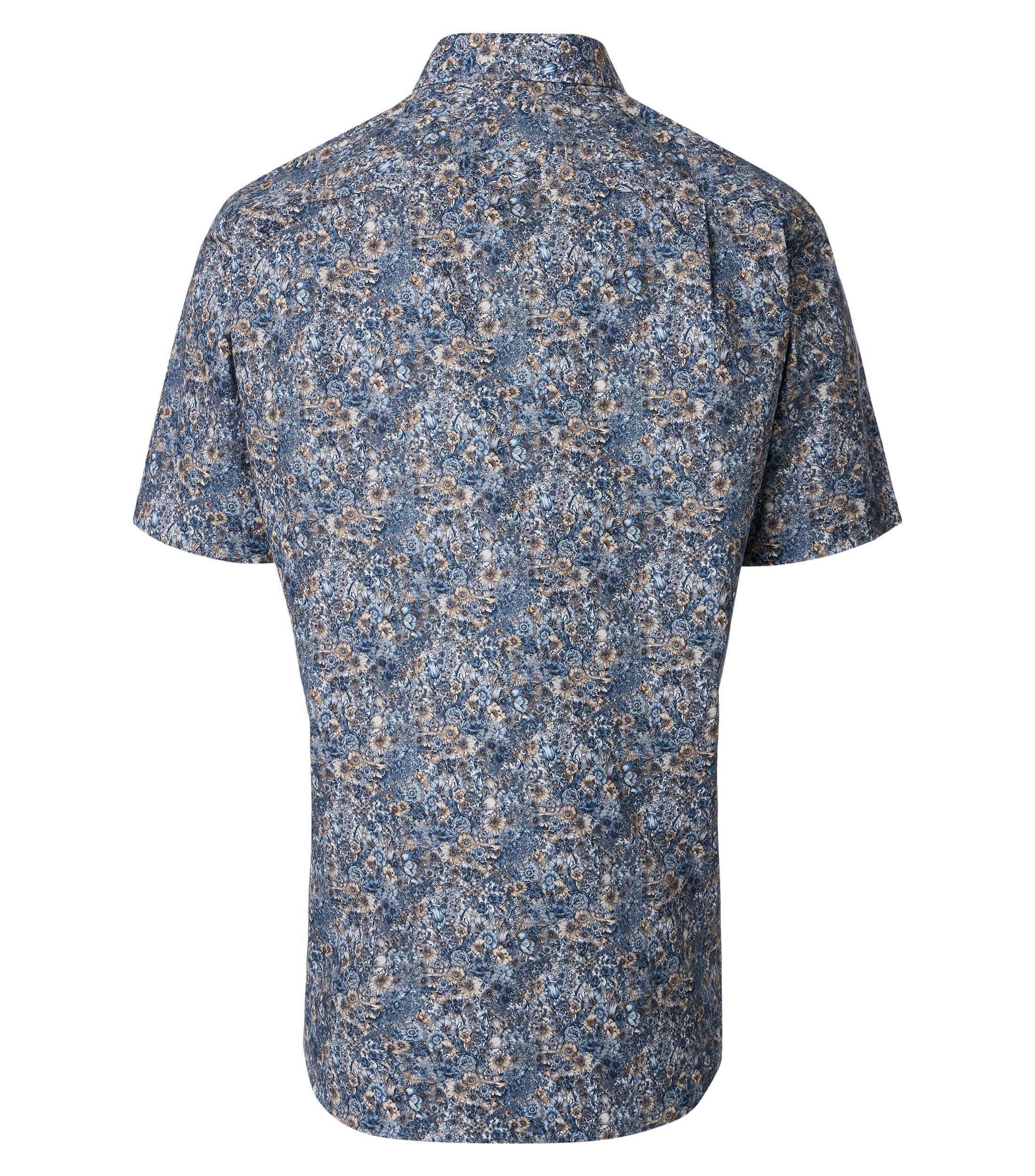 Ein Businesshemd im Print Muster in der Farbe Blau