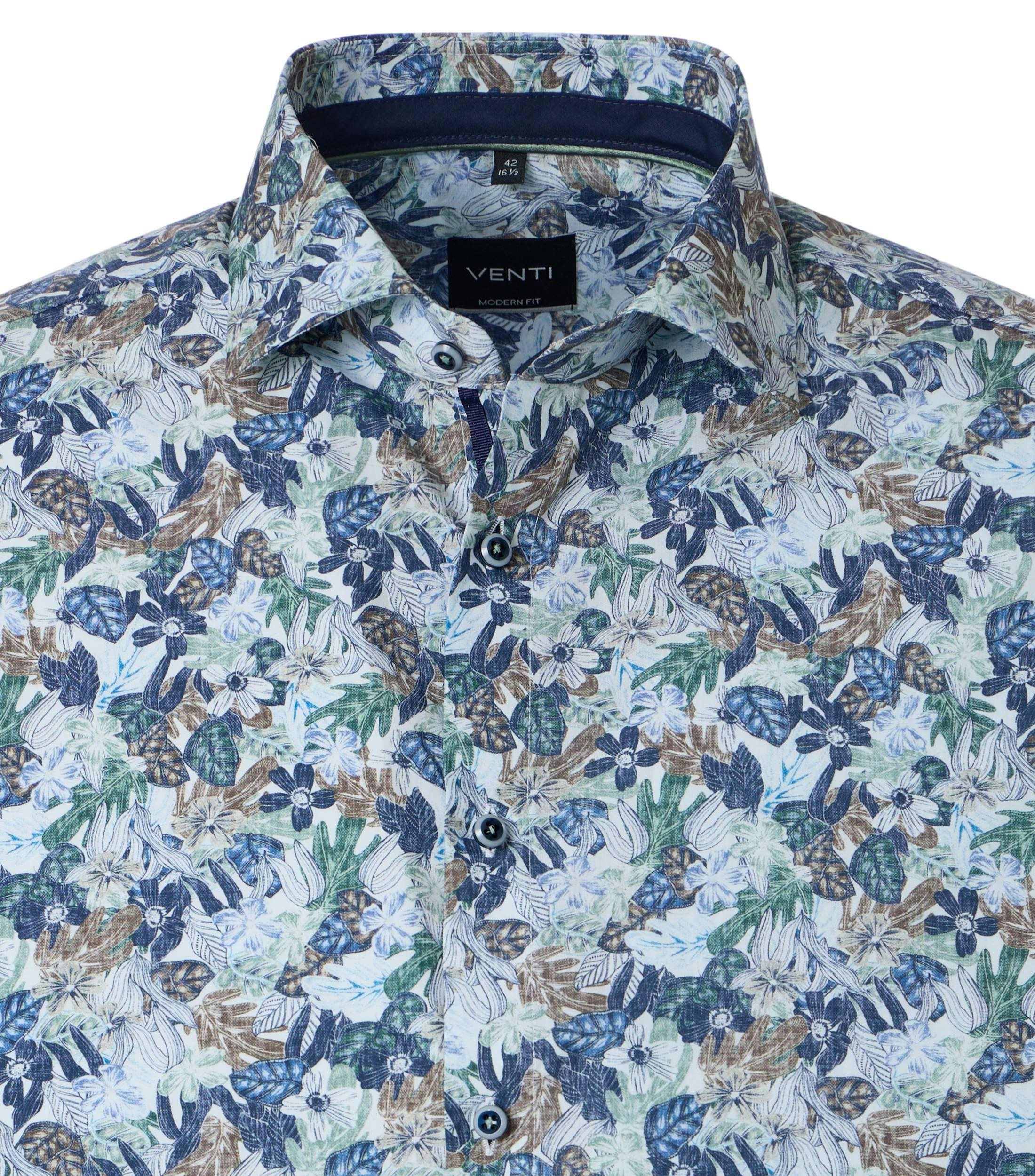 Ein Businesshemd im Print Muster in der Farbe Grün