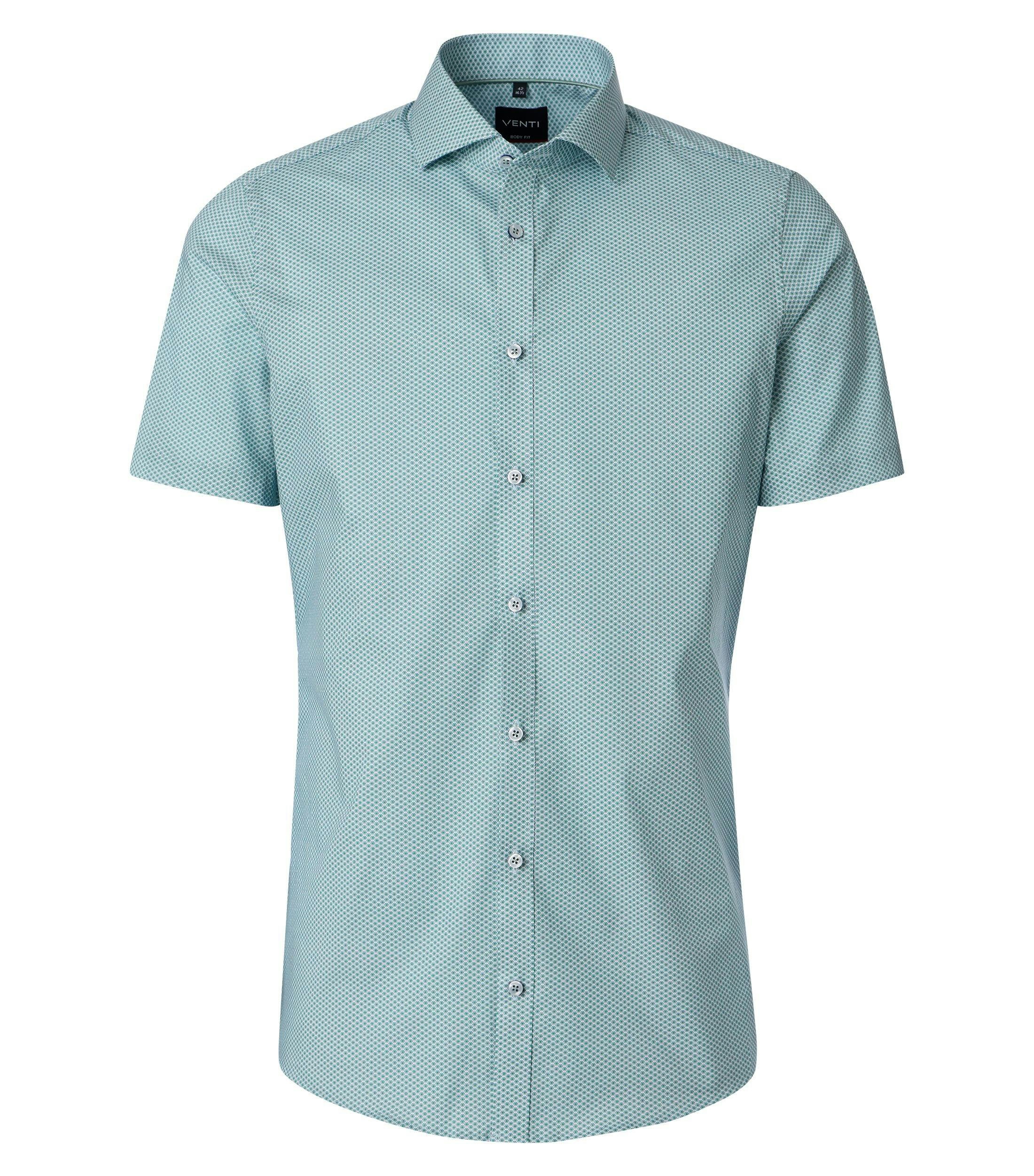 Ein Businesshemd im Print Muster in der Farbe Grün