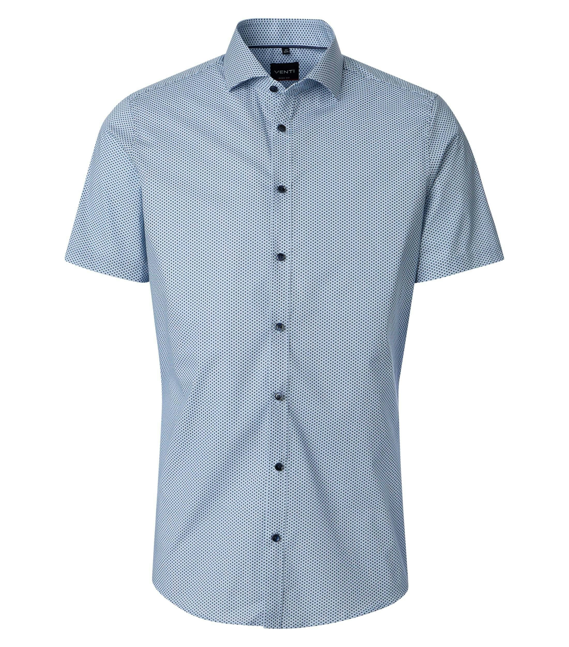 Ein Businesshemd im Print Muster in der Farbe Blau