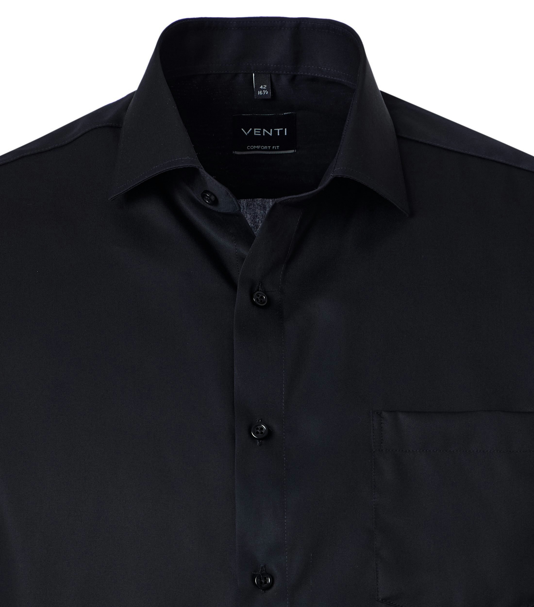 Ein Businesshemd im uni Muster in der Farbe Schwarz