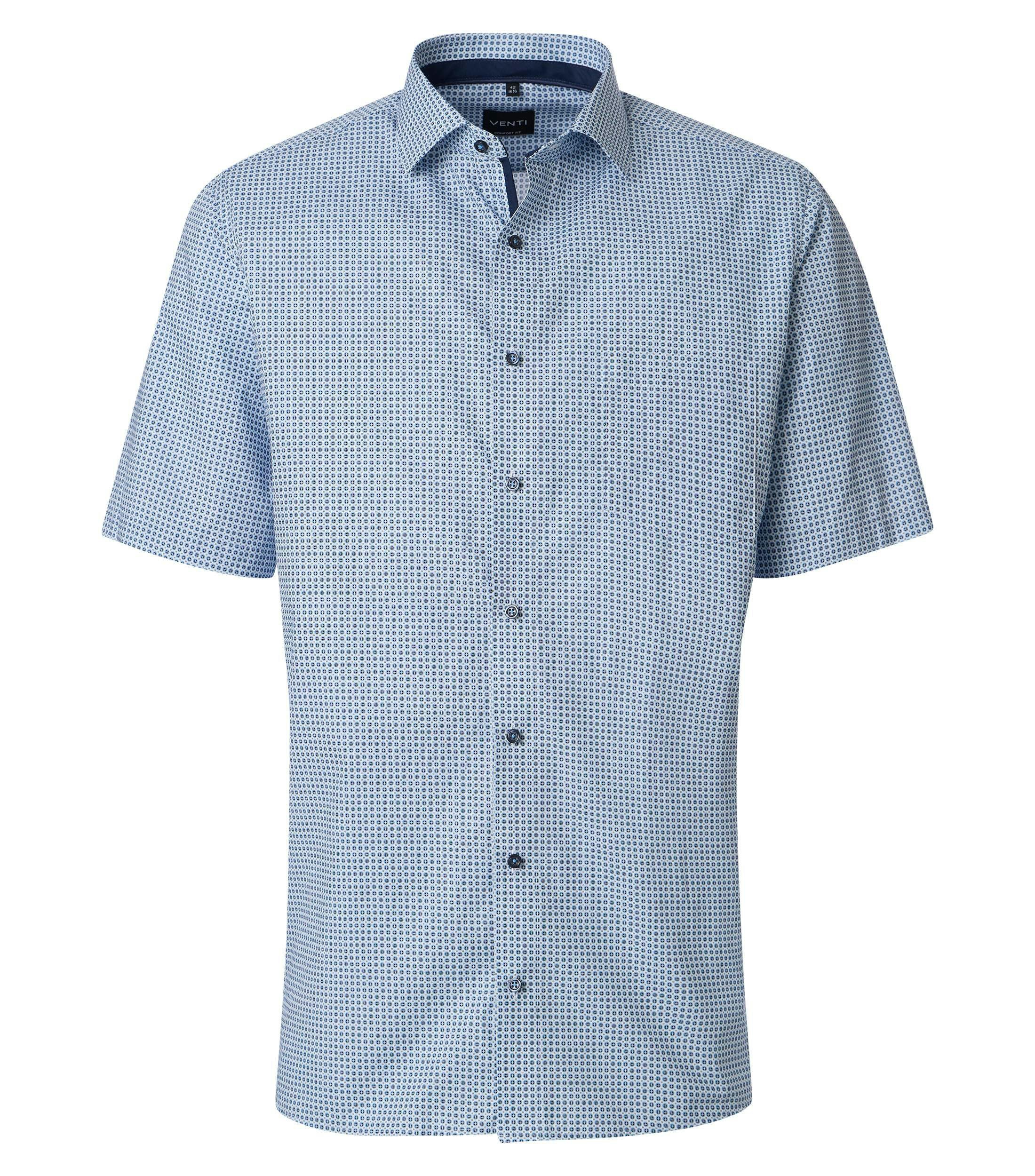 Ein Businesshemd im Print Muster in der Farbe Blau