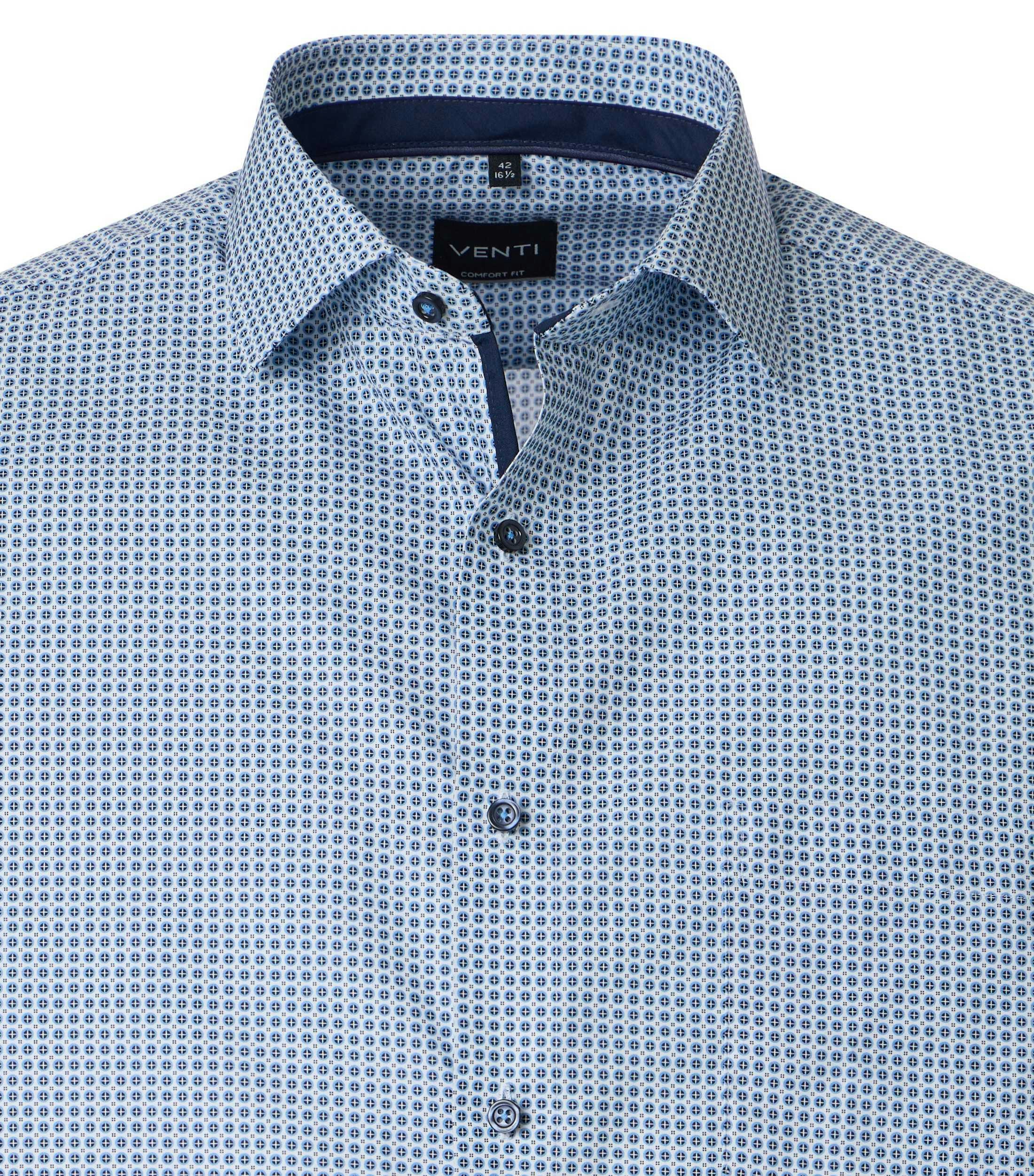 Ein Businesshemd im Print Muster in der Farbe Blau