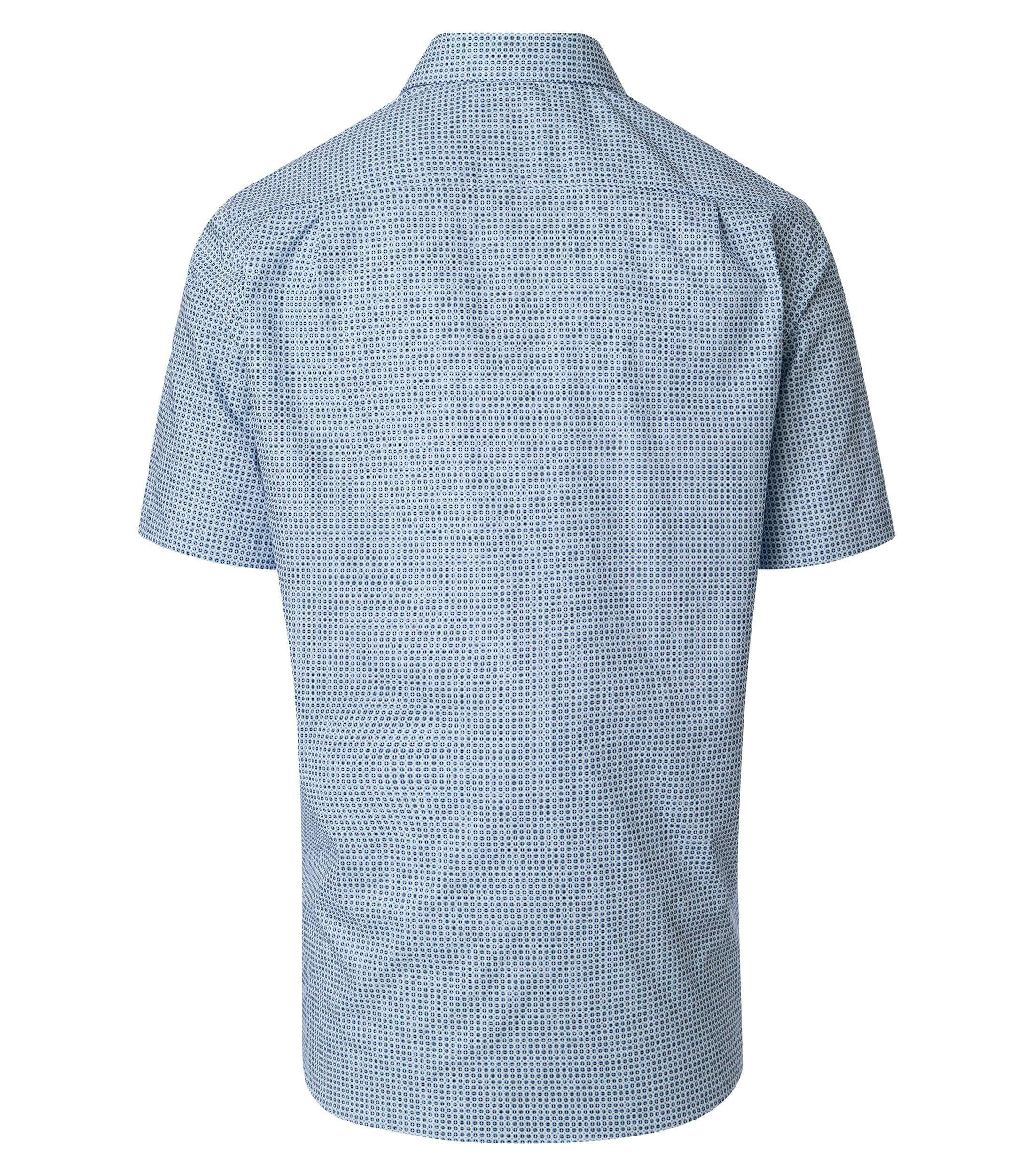 Ein Businesshemd im Print Muster in der Farbe Blau
