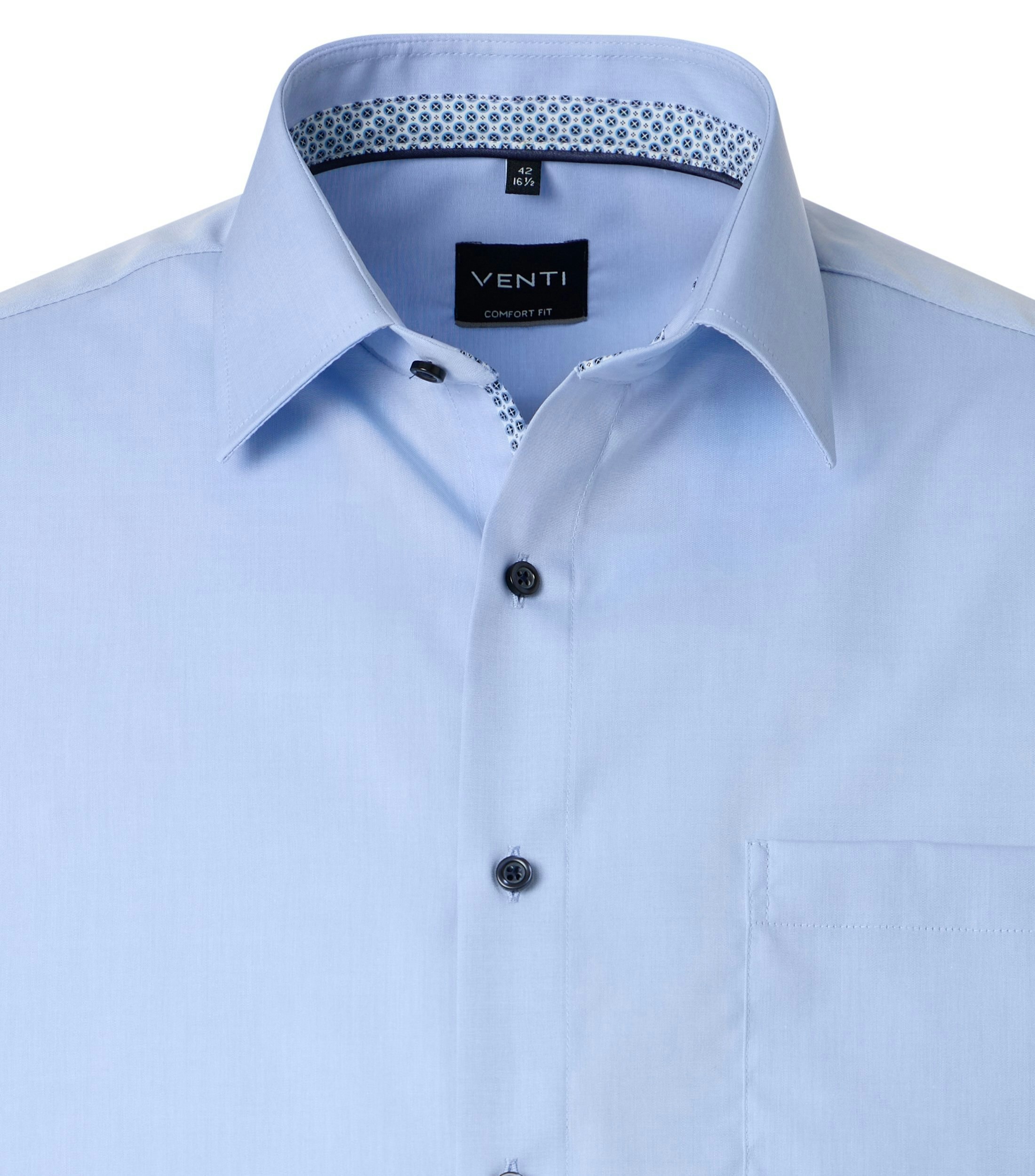 Ein Businesshemd im uni Muster in der Farbe Blau