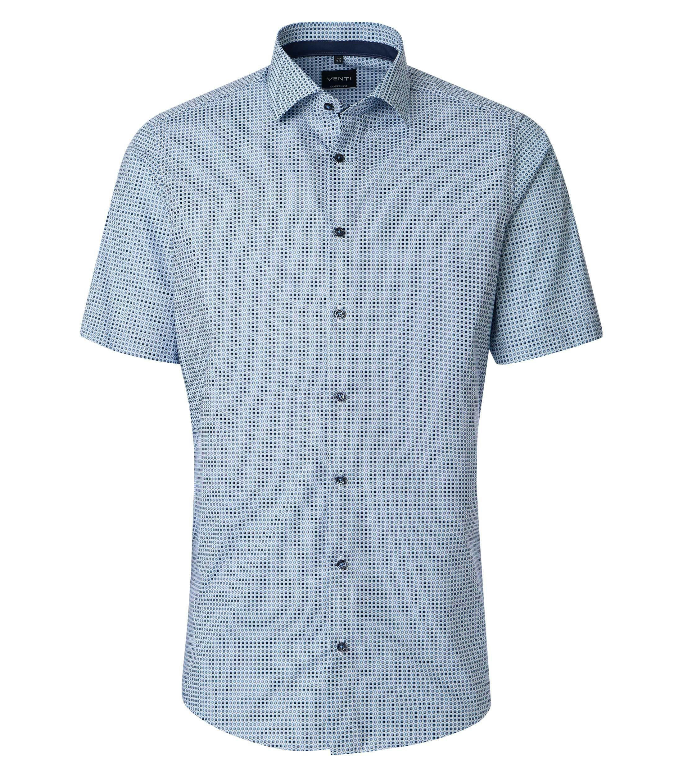 Ein Businesshemd im Print Muster in der Farbe Blau