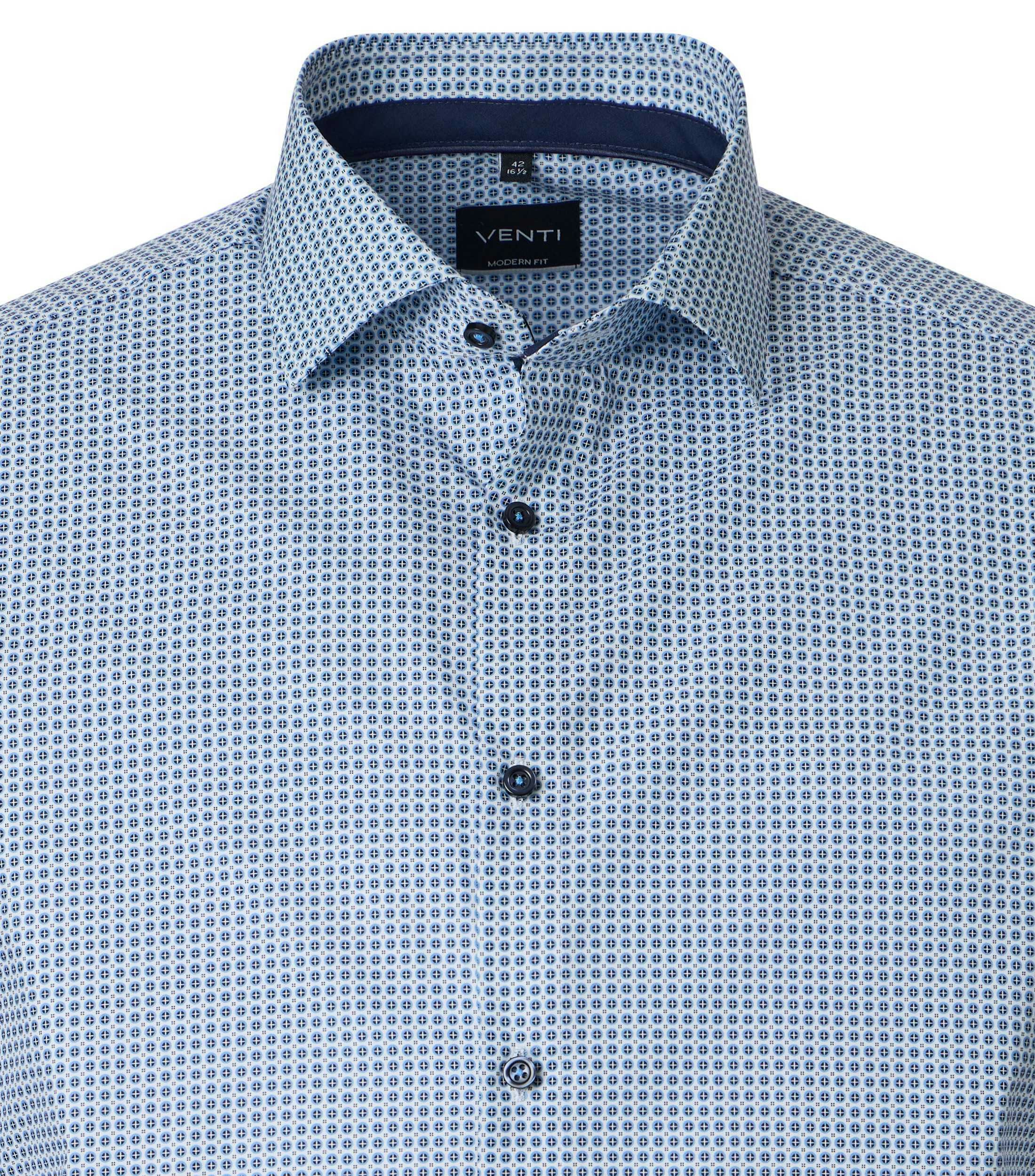 Ein Businesshemd im Print Muster in der Farbe Blau
