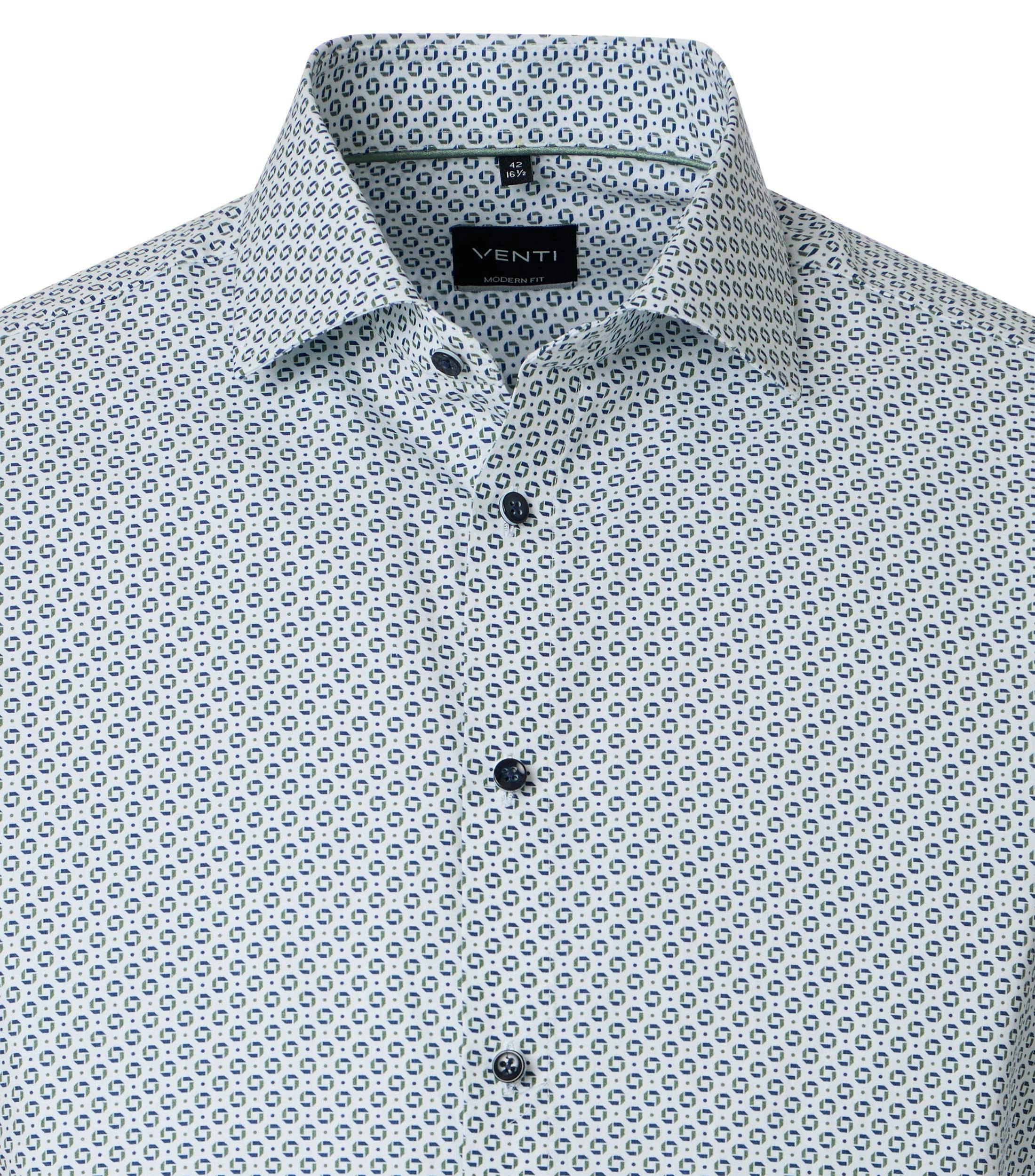 Ein Businesshemd im Print Muster in der Farbe Grün