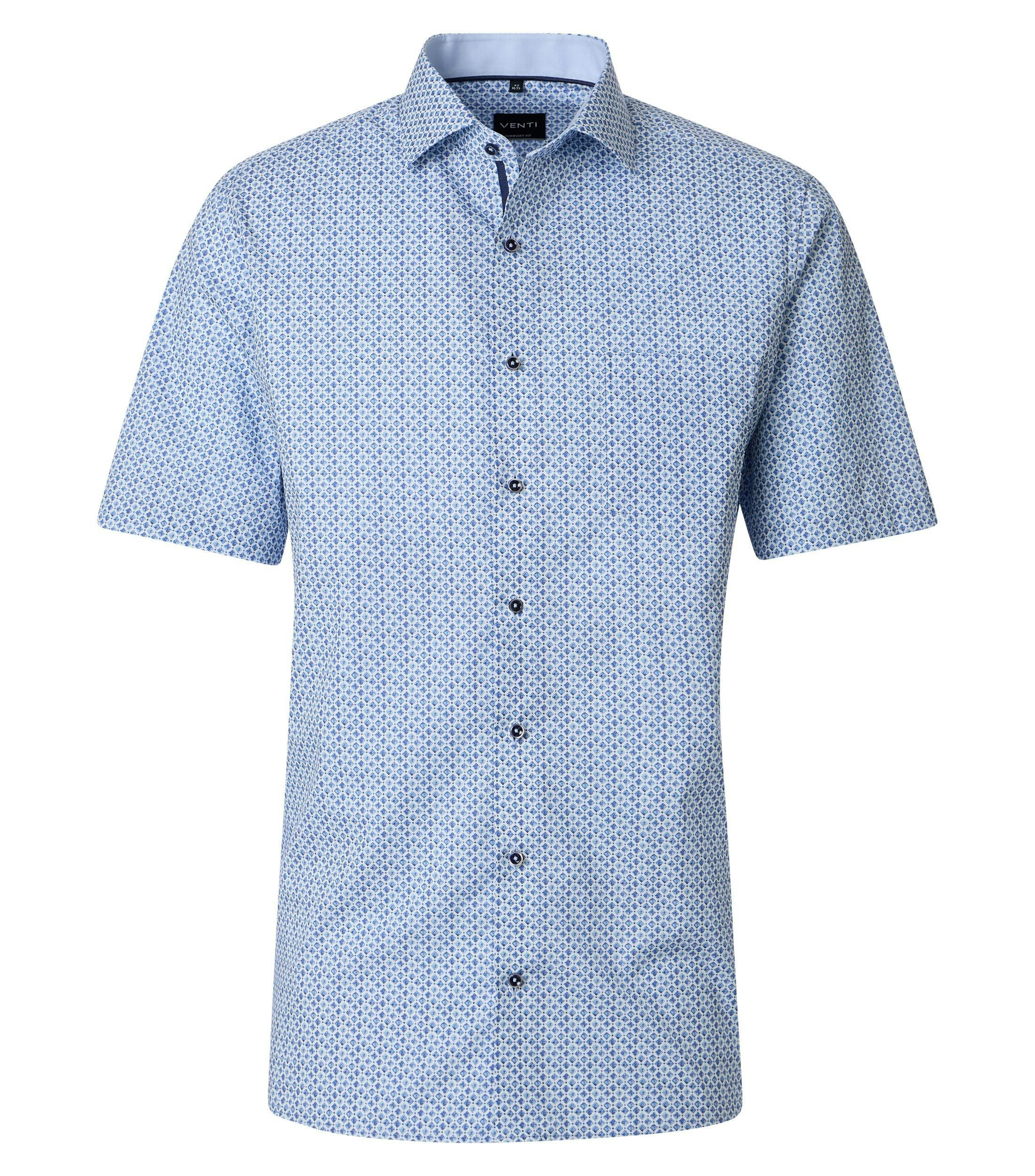 Ein Businesshemd im Print Muster in der Farbe Blau